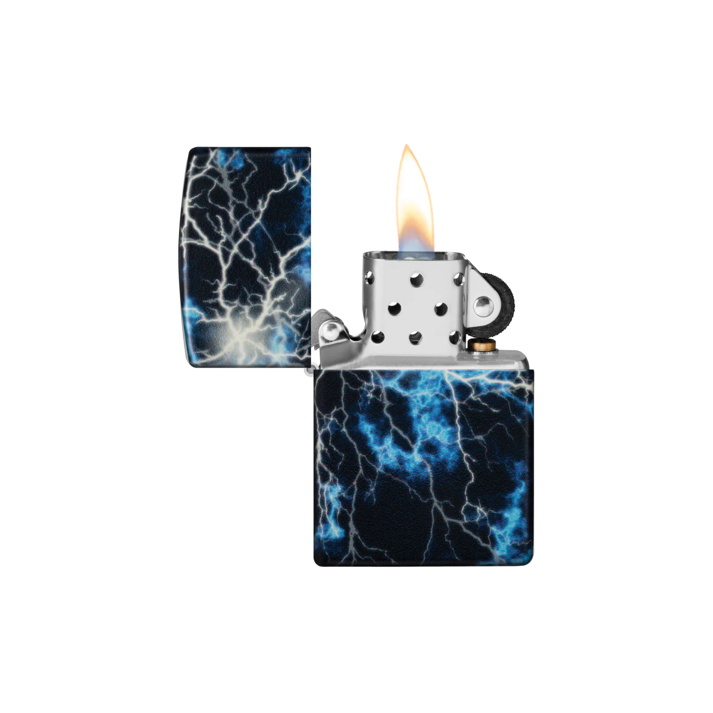 Accendino Zippo Lightning in metallo a benzina - ricaricabile - antivento - temporale