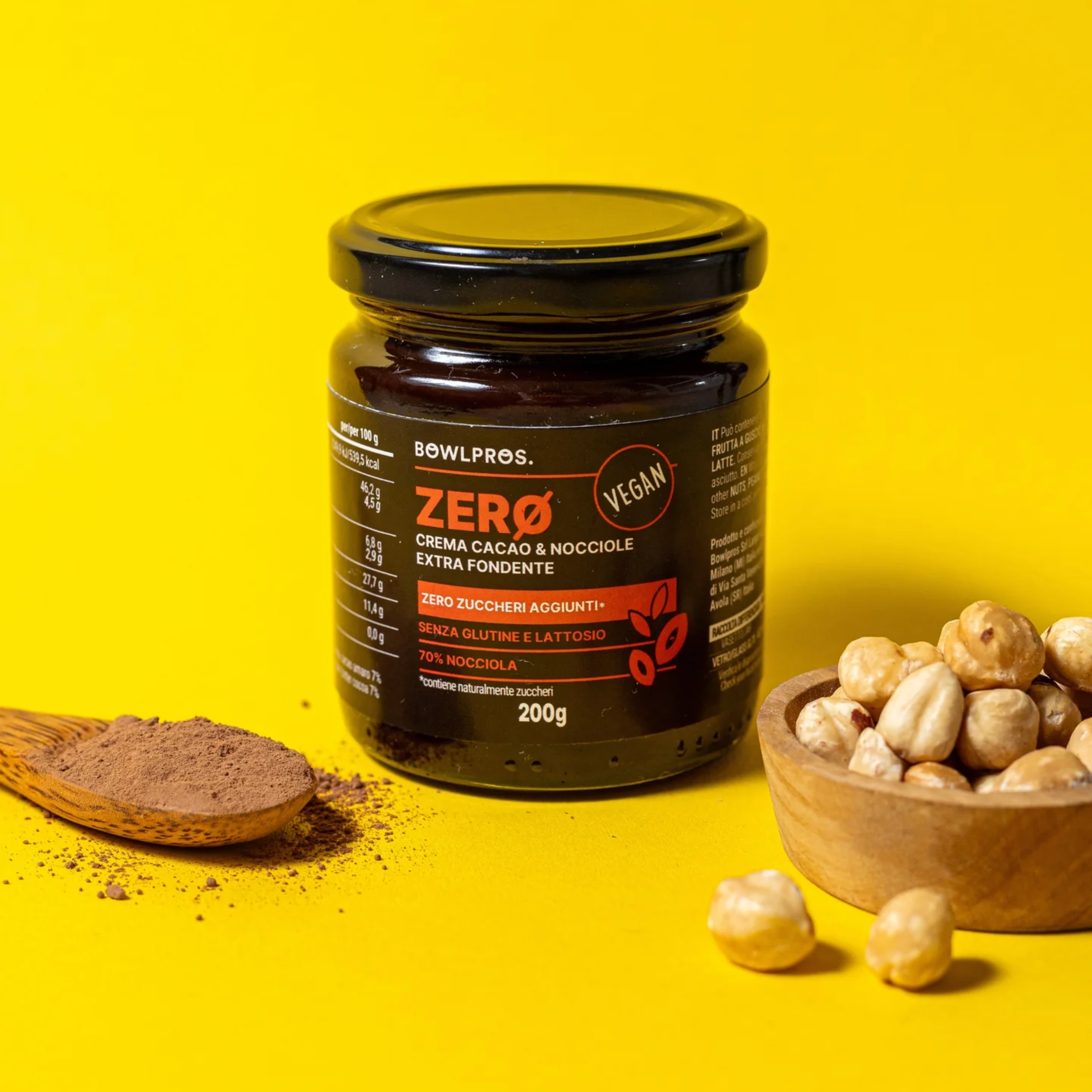200g Crema Extra Fondente Cacao e Nocciole - linea ZERO zuccheri