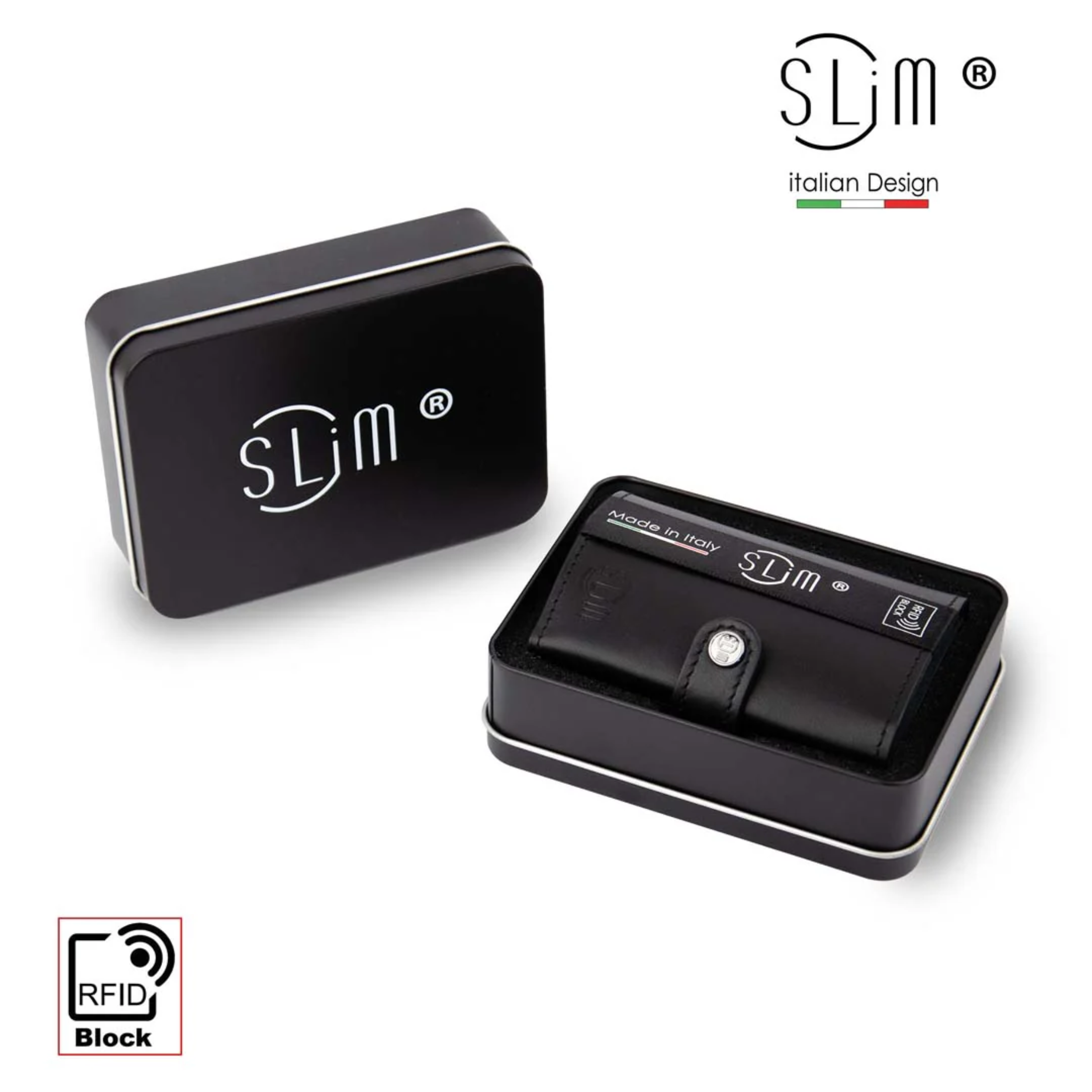 Porta Carte Vera Pelle Nero con zip Doppia cassa