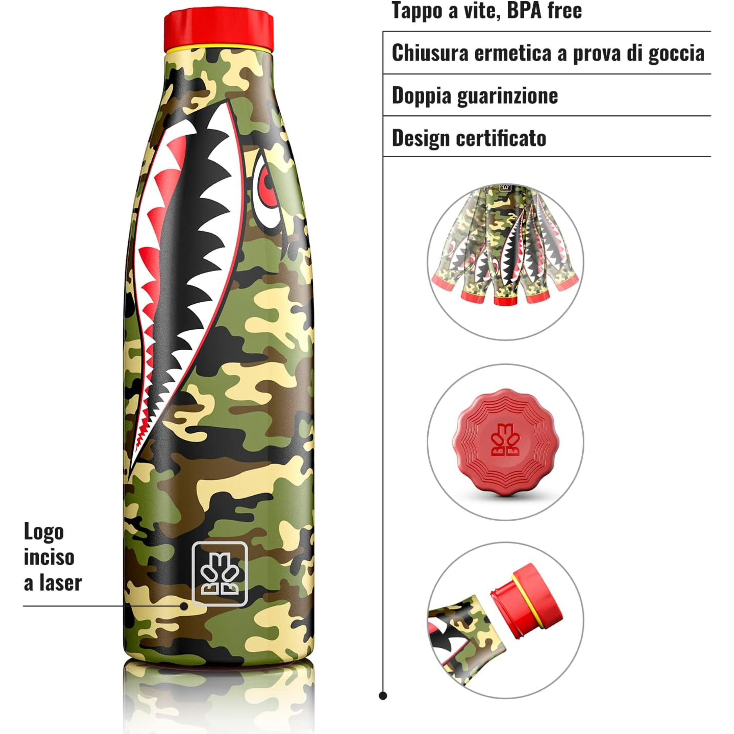 520ml Borraccia Termica BBoom in Acciaio- Eroi