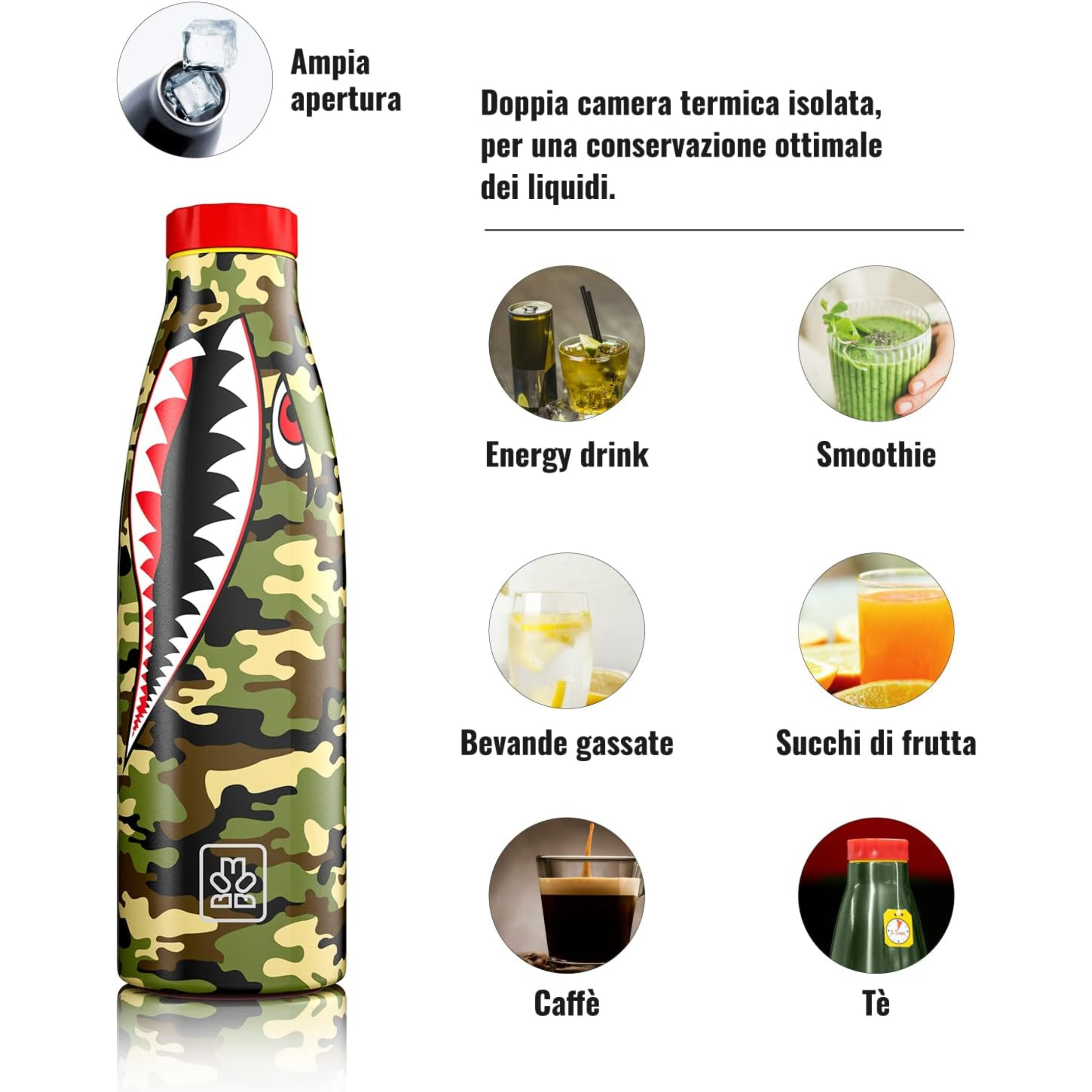 520ml Borraccia Termica BBoom in Acciaio- Eroi