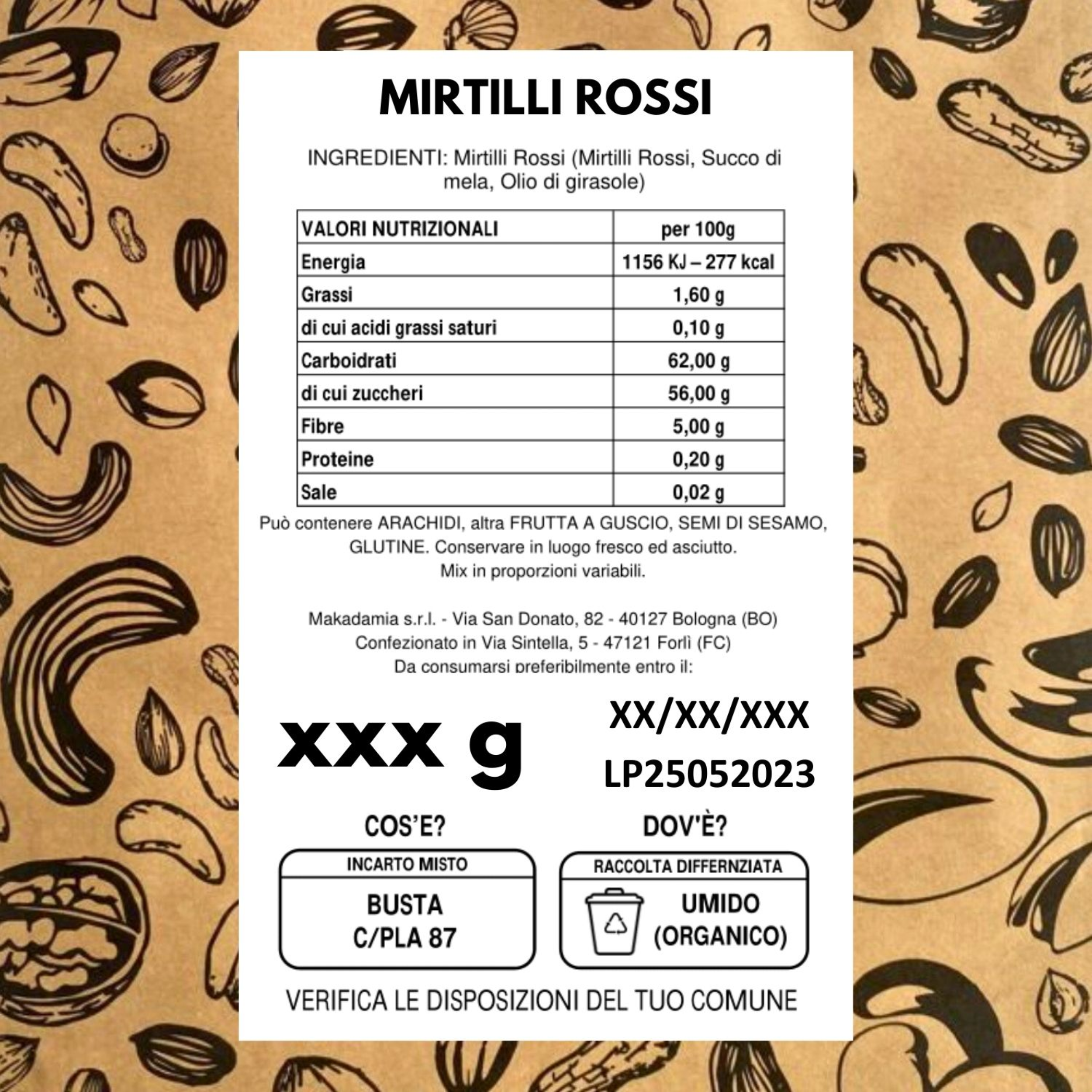 170g Mirtilli Rossi Essiccati