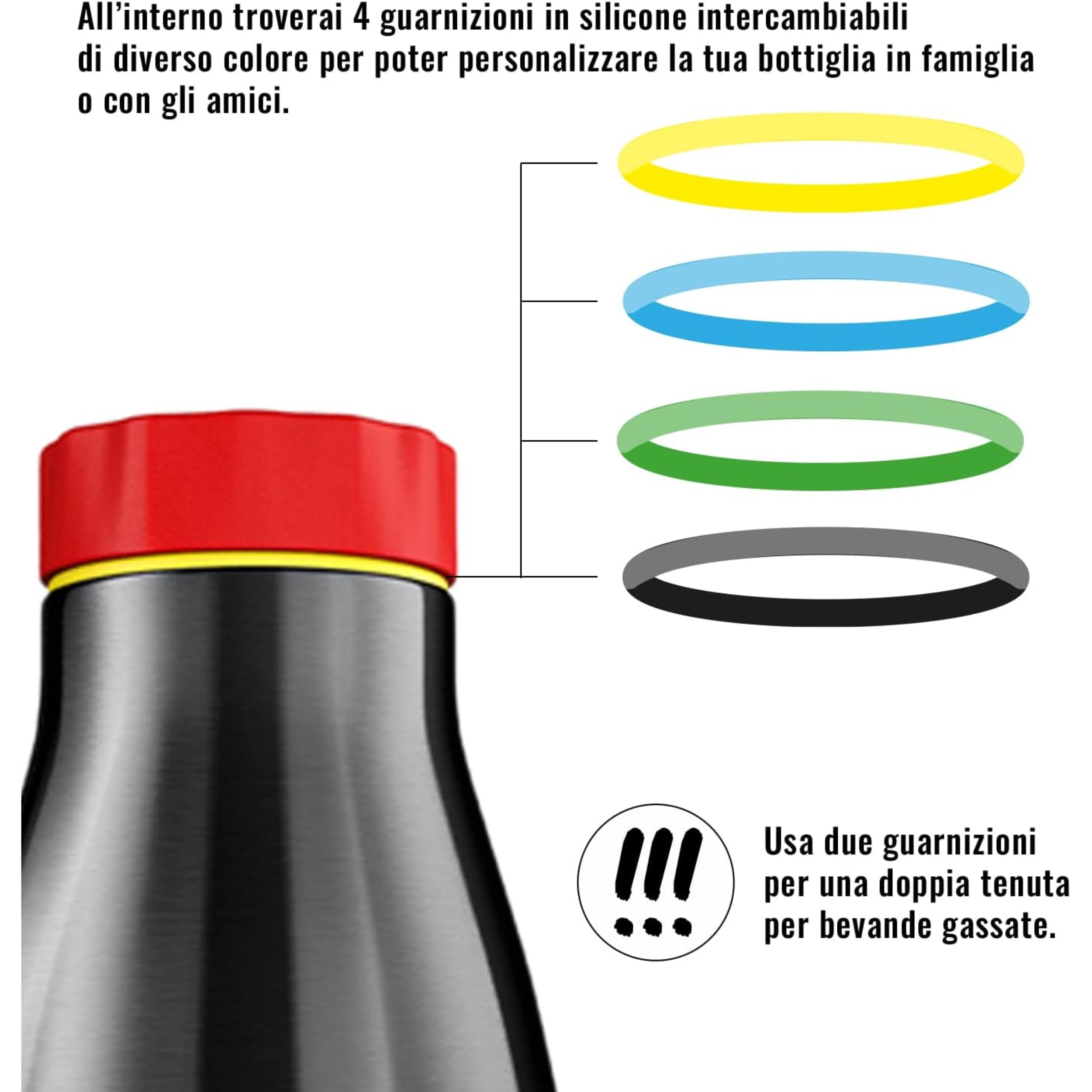 520ml Borraccia Termica BBoom in Acciaio - finitura metalizzata
