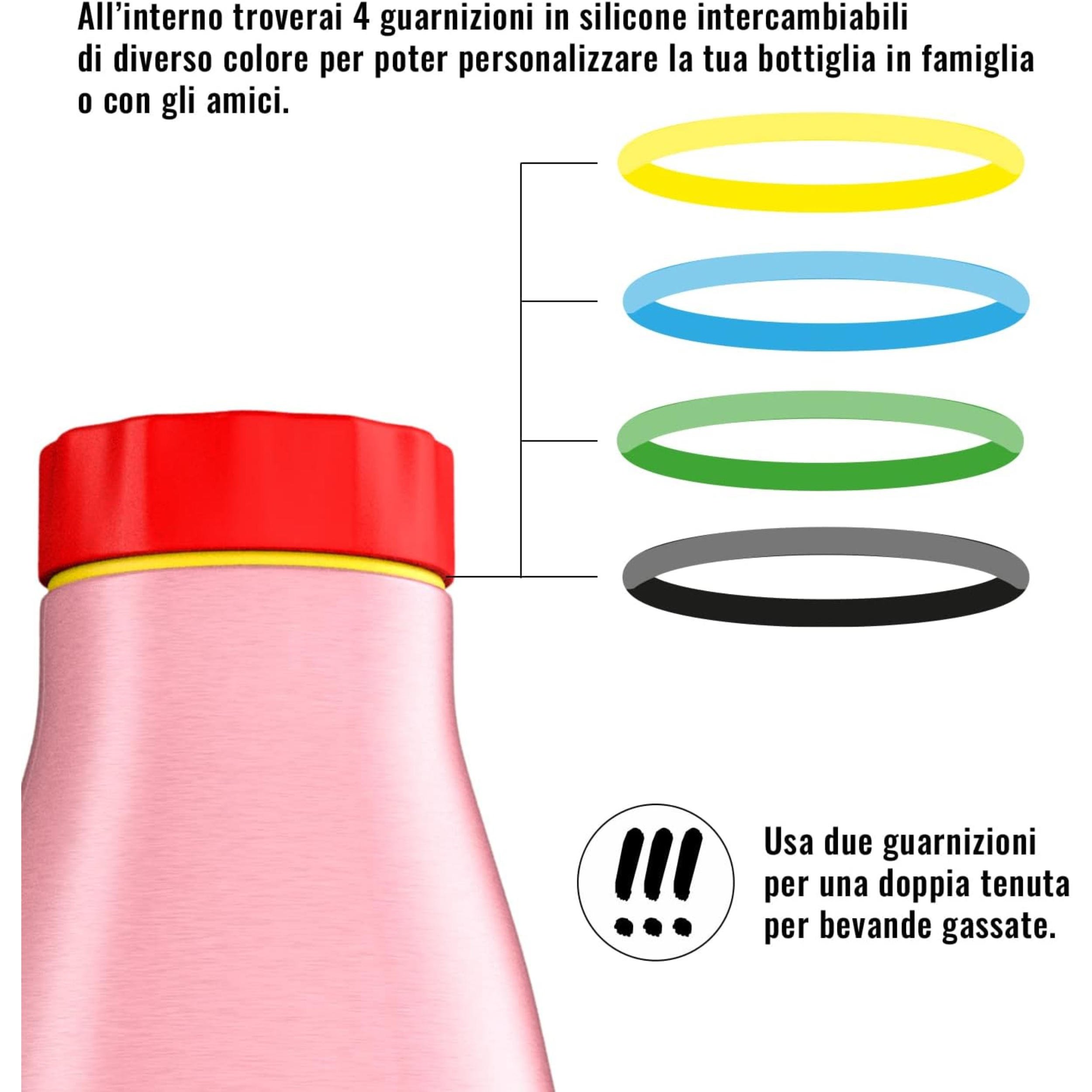520ml Borraccia Termica BBoom in Acciaio - finitura metalizzata