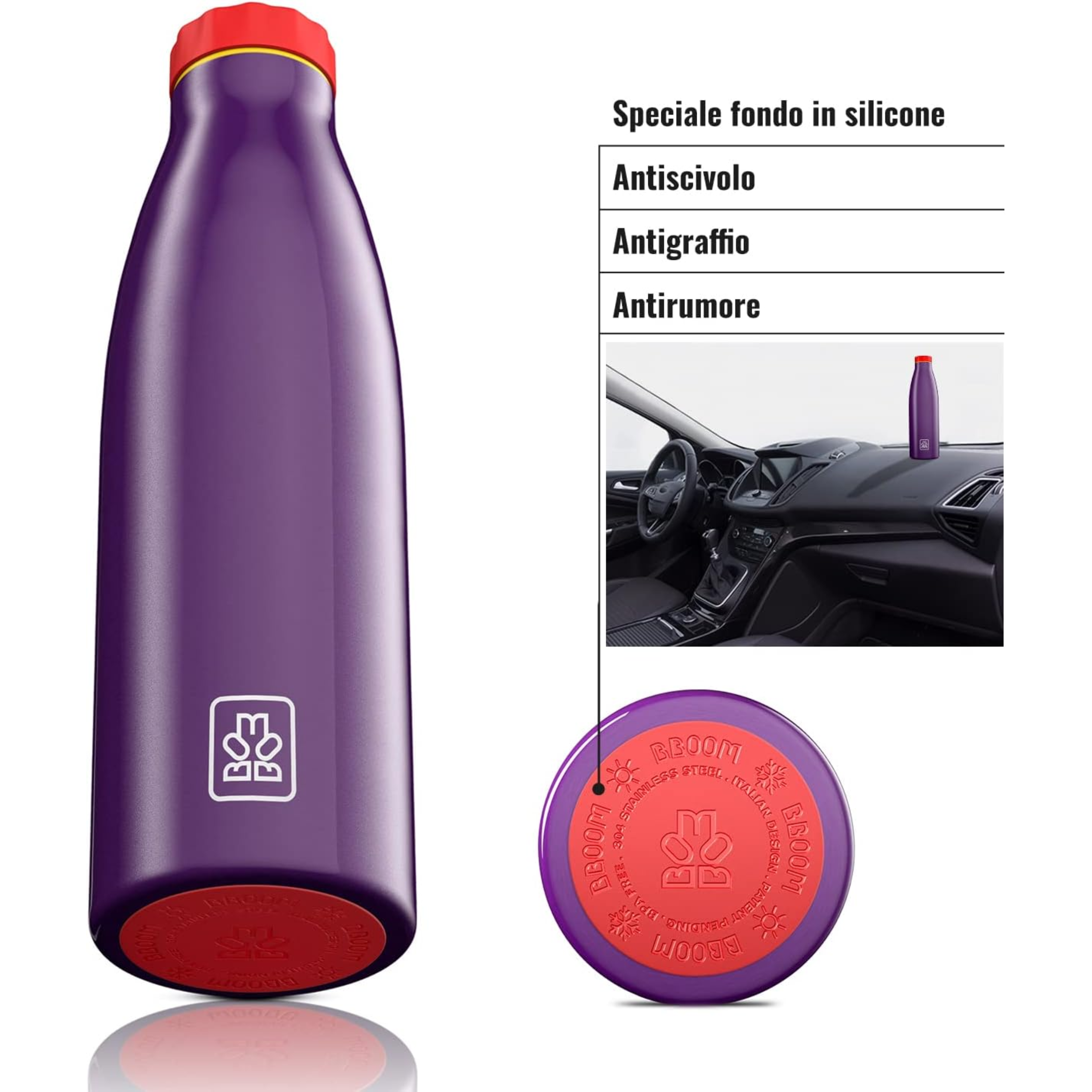520ml Borraccia Termica BBoom in Acciaio - finitura metalizzata