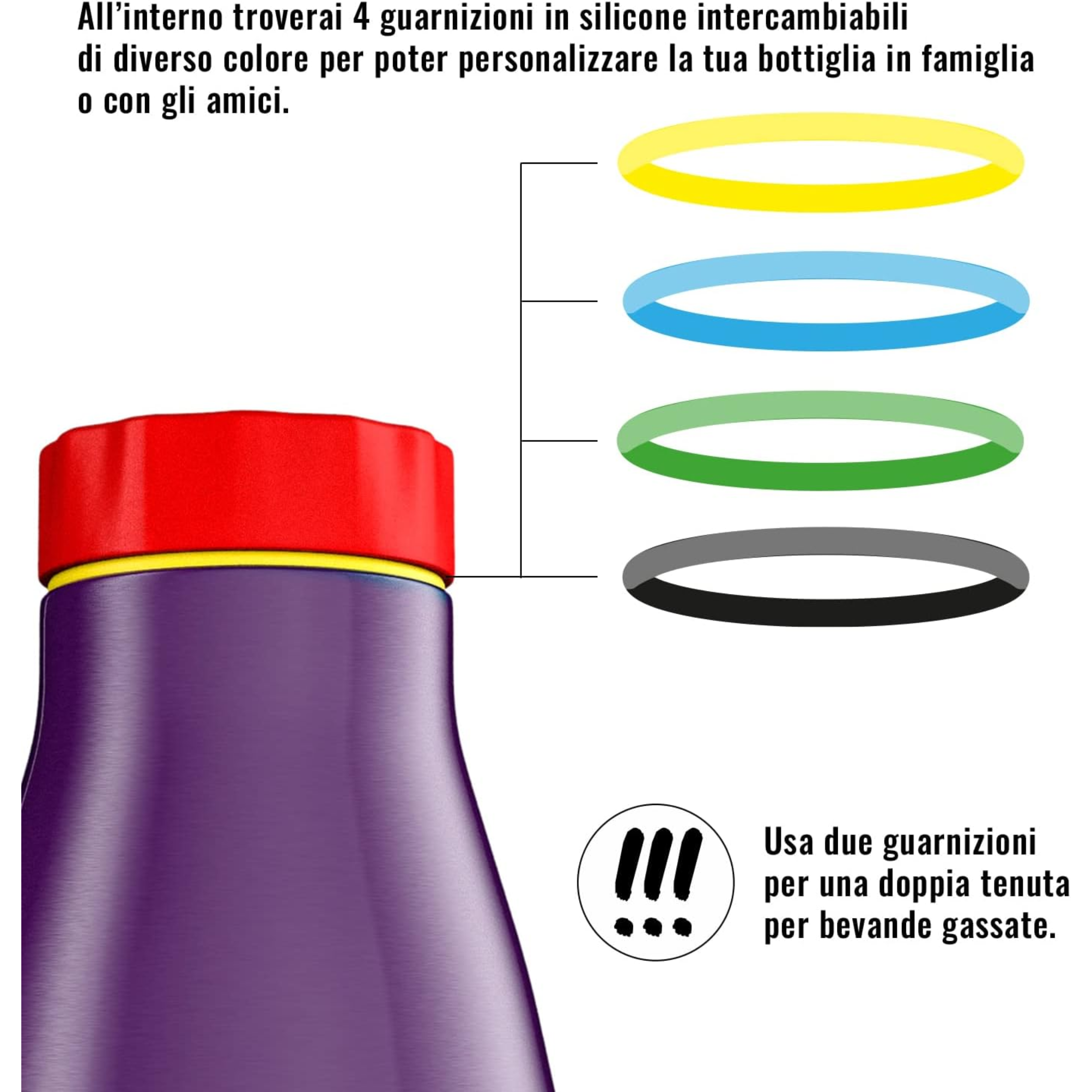 520ml Borraccia Termica BBoom in Acciaio - finitura metalizzata