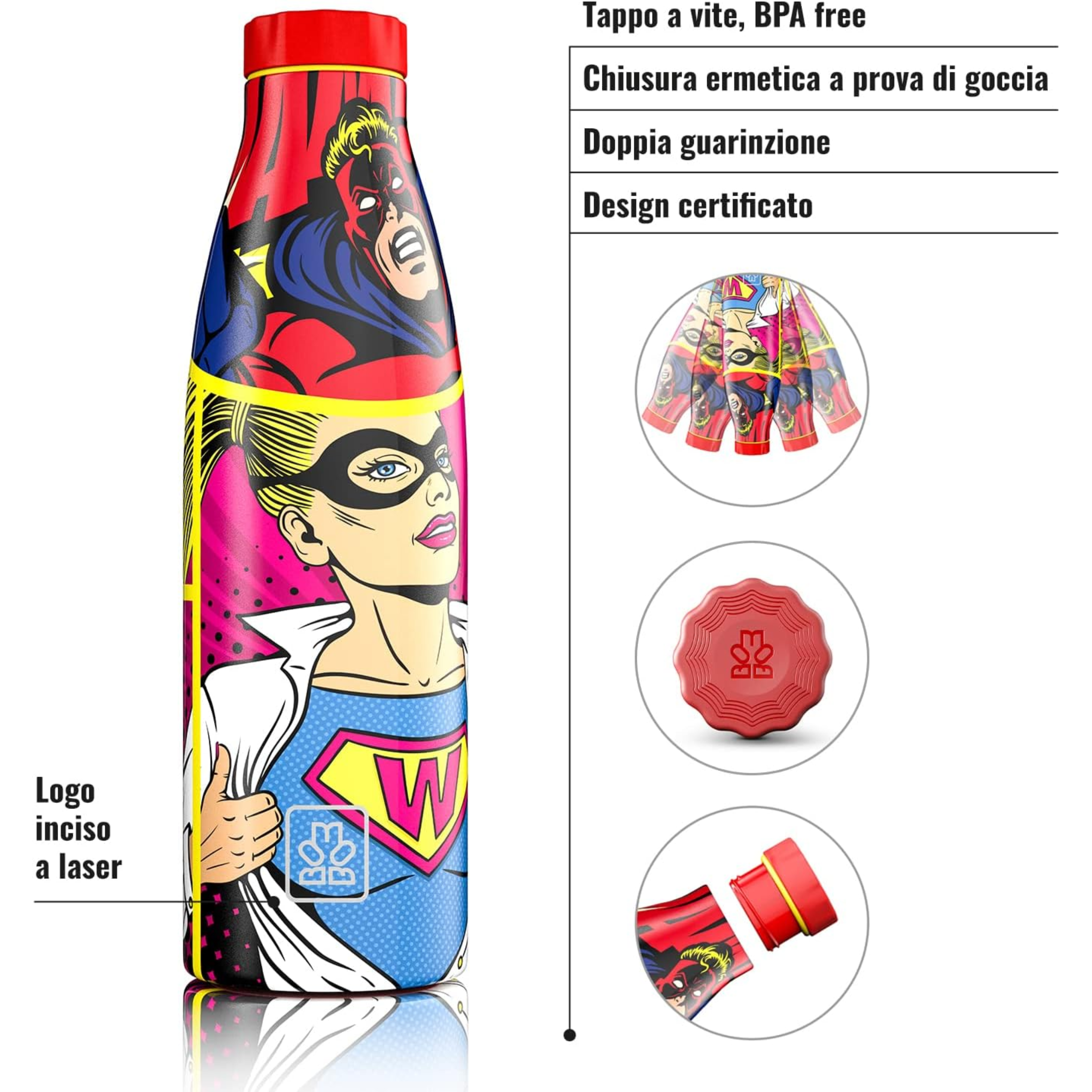 520ml Borraccia Termica BBoom in Acciaio - BBoom Eroi