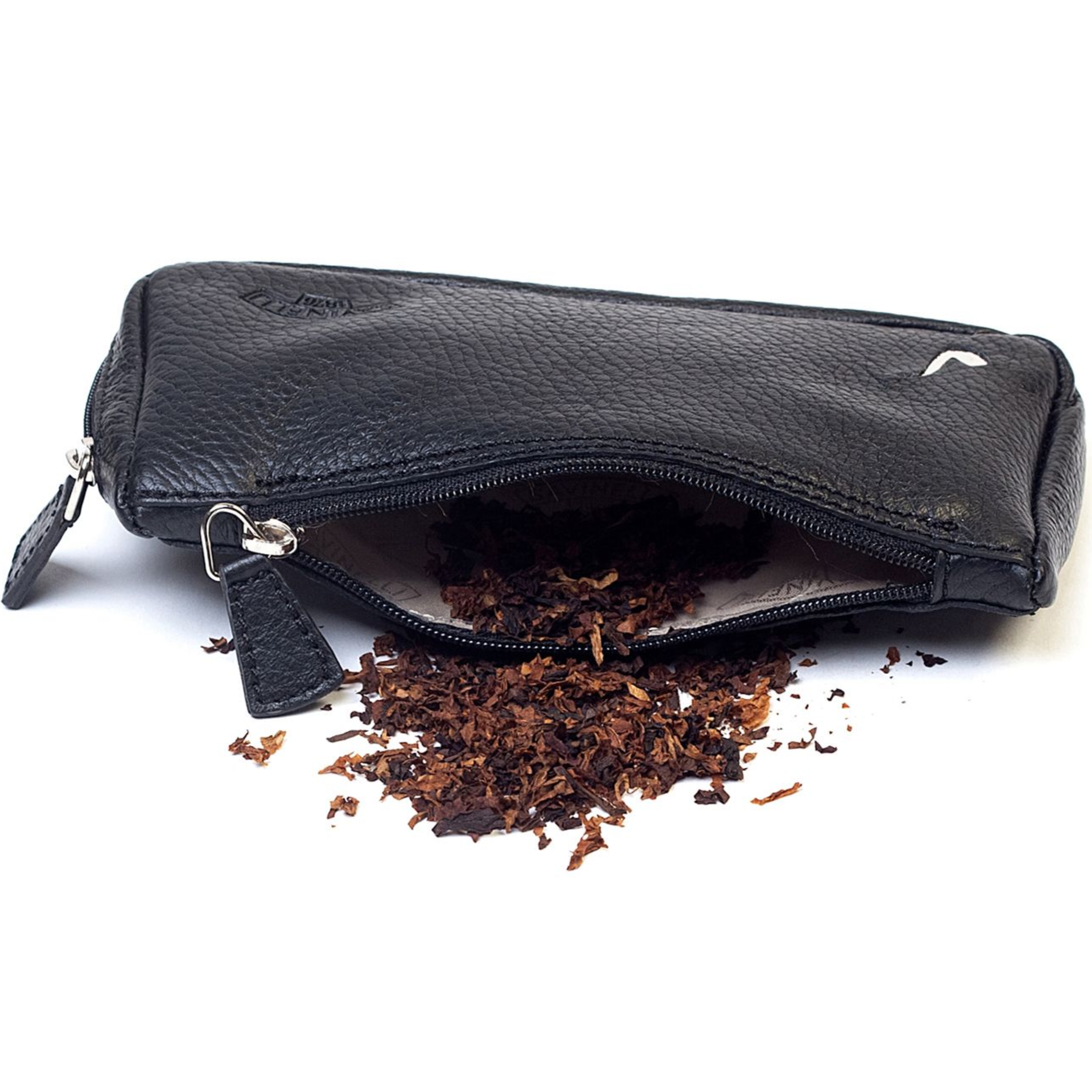 Borsa portapipa e tabacco Savinelli in pelle nera