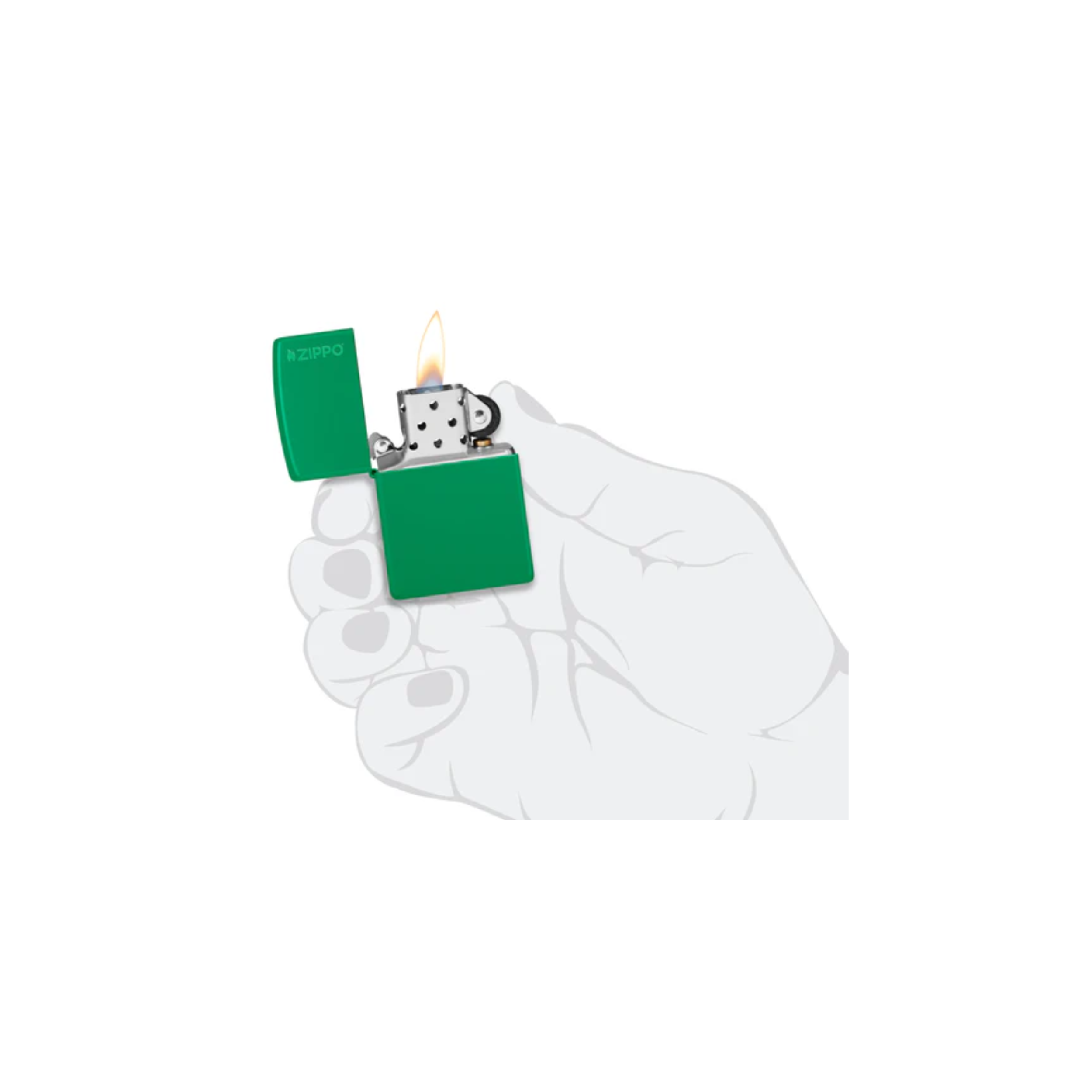 Accendino Zippo Classic  Matte adornato con Logo Zippo in metallo  a benzina - ricaricabile - antivento