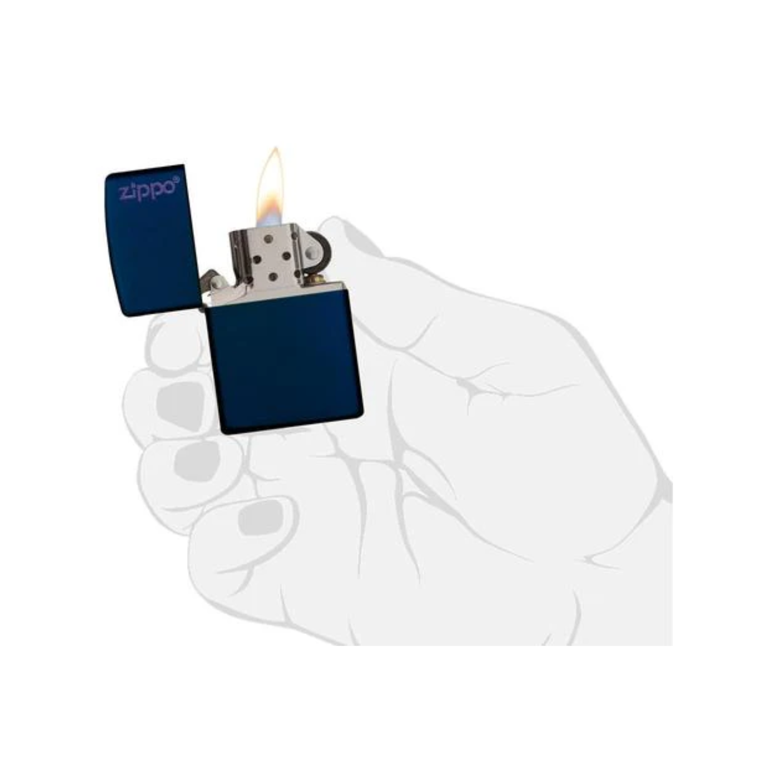 Accendino Zippo Classic  Matte adornato con Logo Zippo in metallo  a benzina - ricaricabile - antivento
