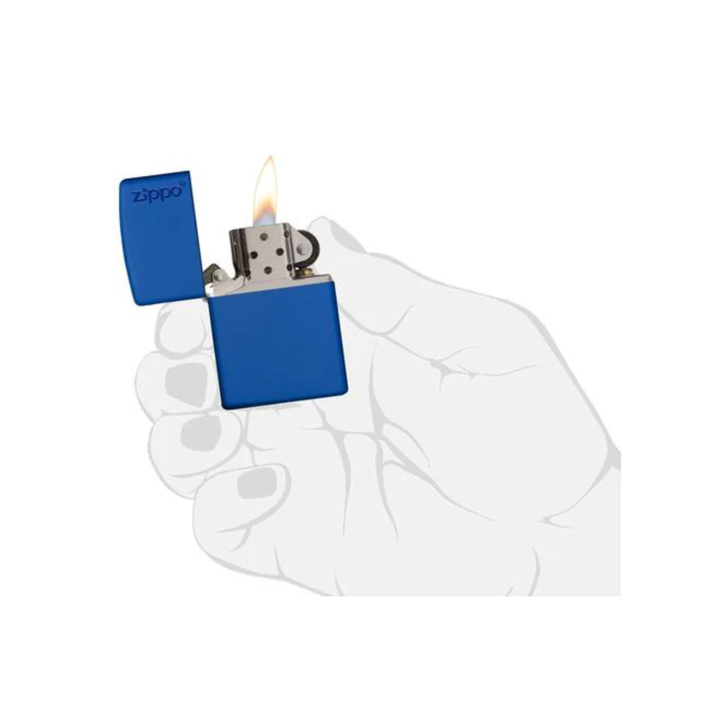 Accendino Zippo Classic  Matte adornato con Logo Zippo in metallo  a benzina - ricaricabile - antivento