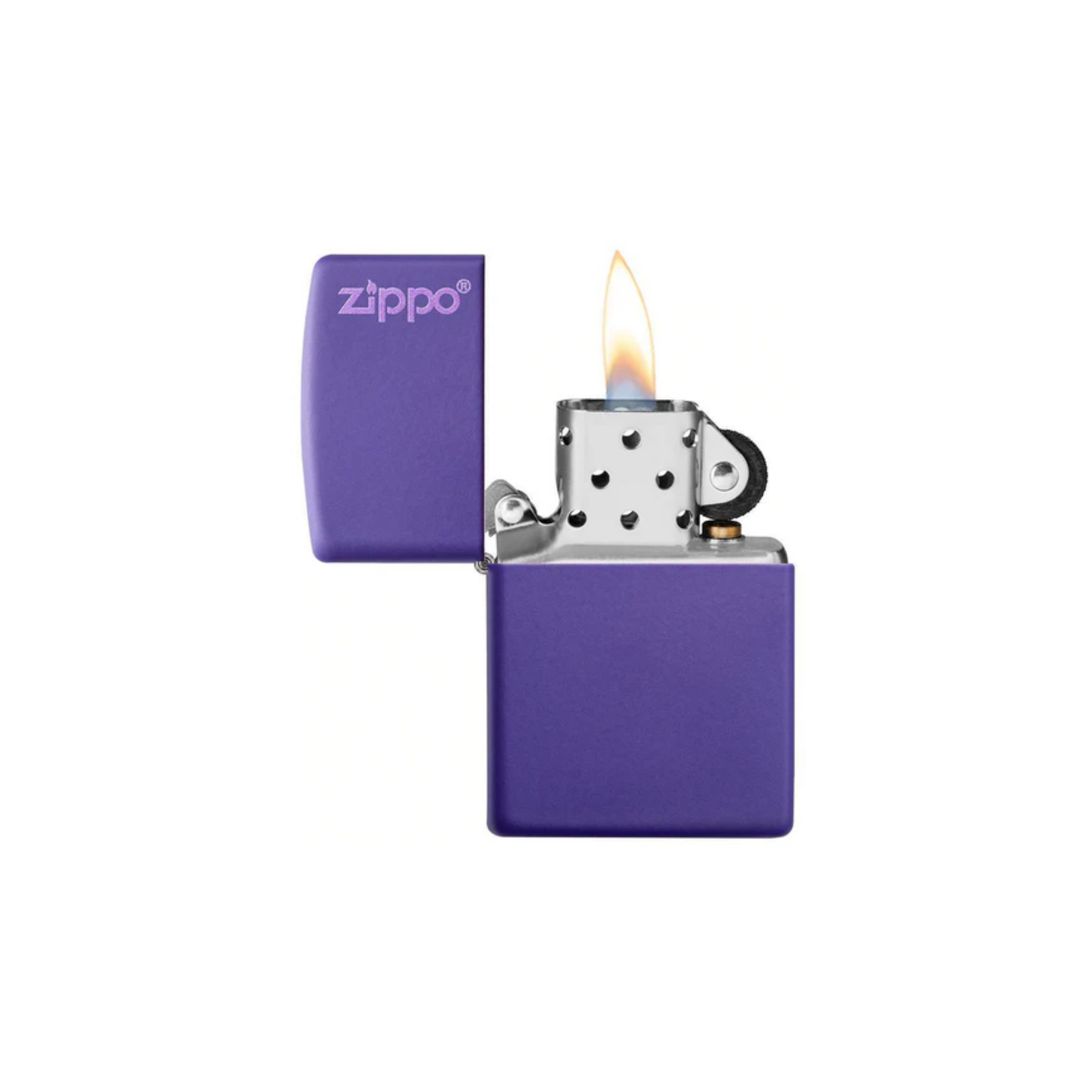 Accendino Zippo Classic  Matte adornato con Logo Zippo in metallo  a benzina - ricaricabile - antivento