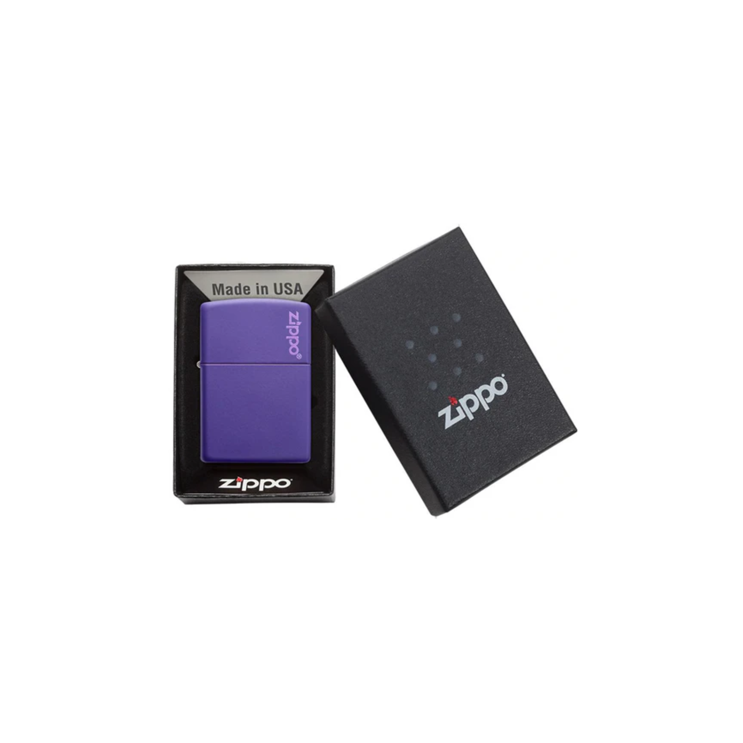 Accendino Zippo Classic  Matte adornato con Logo Zippo in metallo  a benzina - ricaricabile - antivento