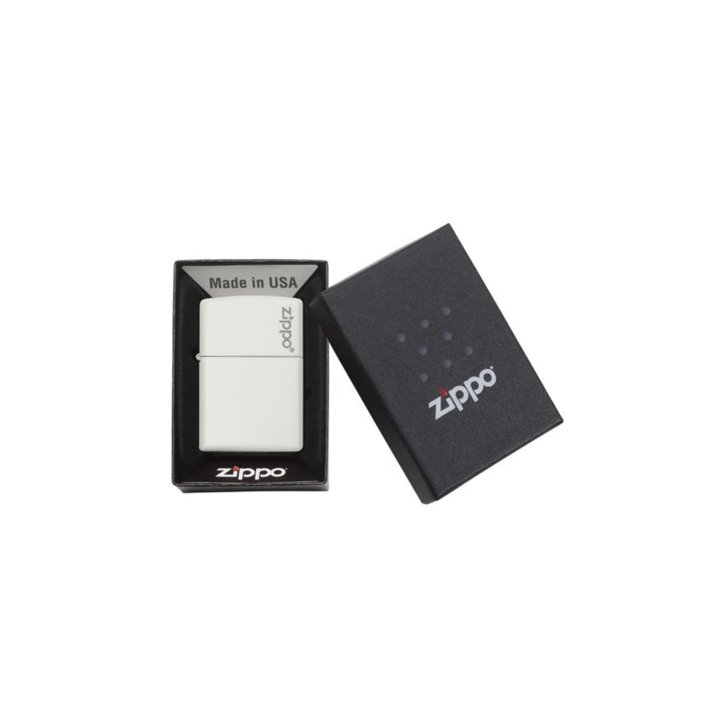 Accendino Zippo Classic  Matte adornato con Logo Zippo in metallo  a benzina - ricaricabile - antivento