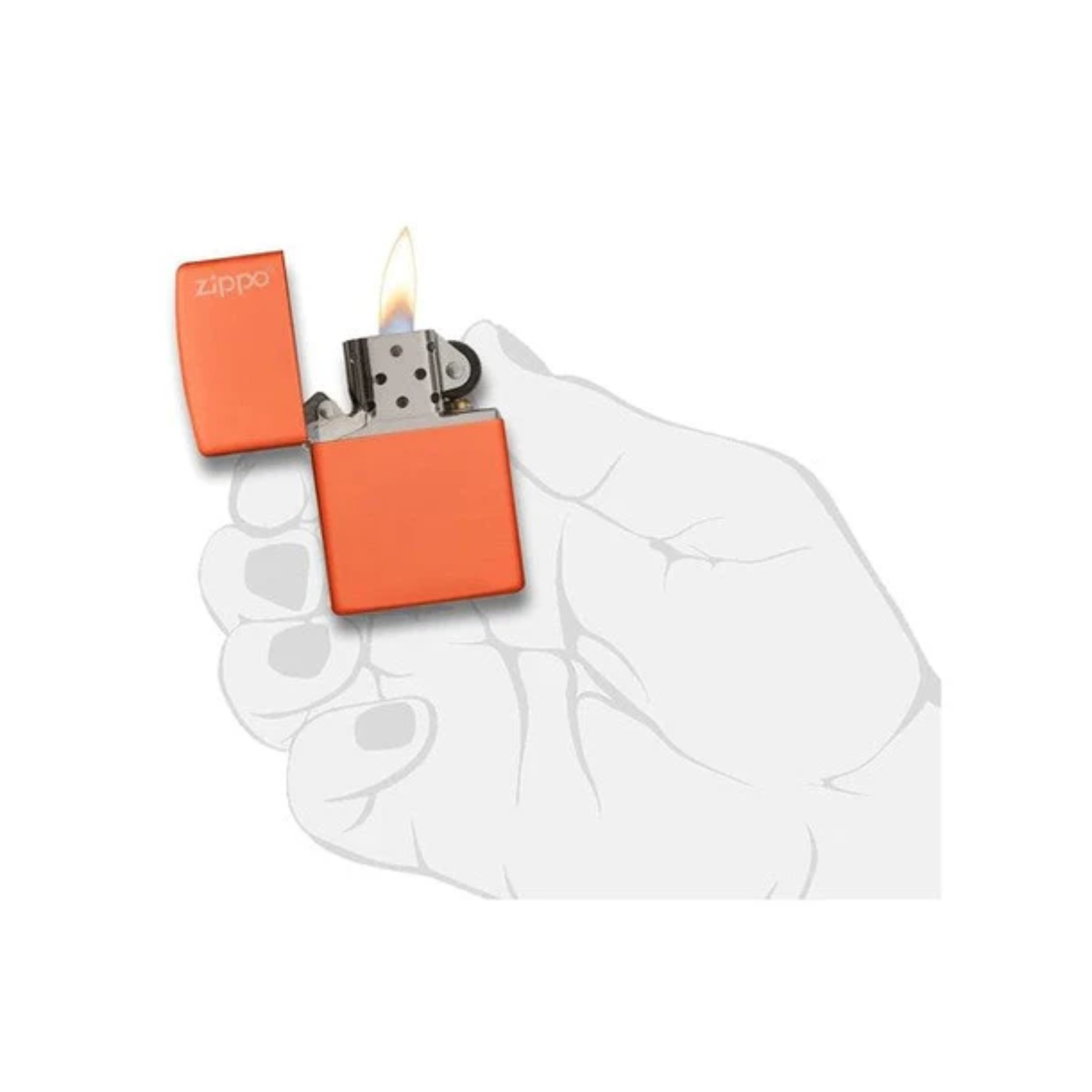 Accendino Zippo Classic  Matte adornato con Logo Zippo in metallo  a benzina - ricaricabile - antivento