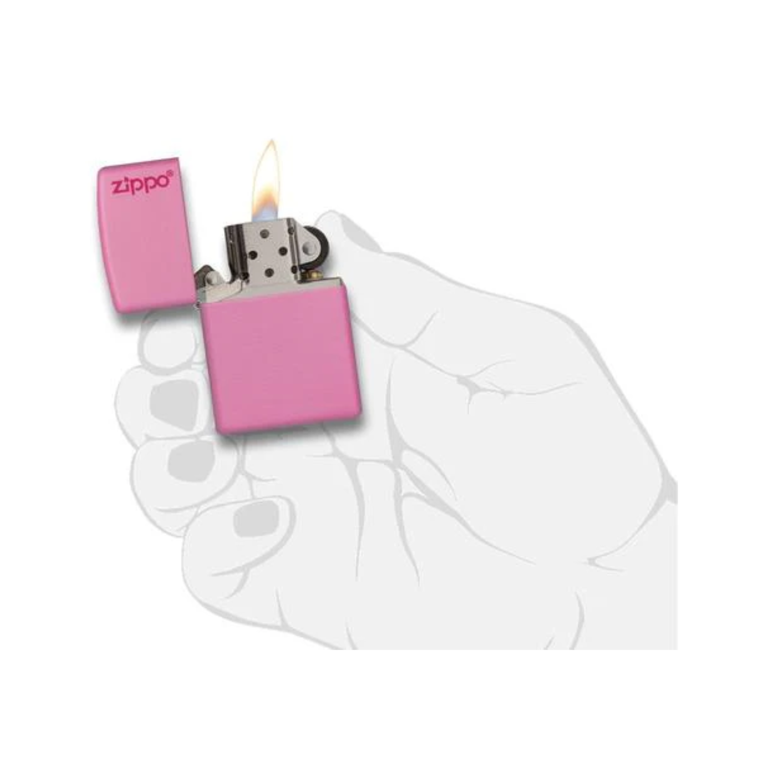 Accendino Zippo Classic  Matte adornato con Logo Zippo in metallo  a benzina - ricaricabile - antivento