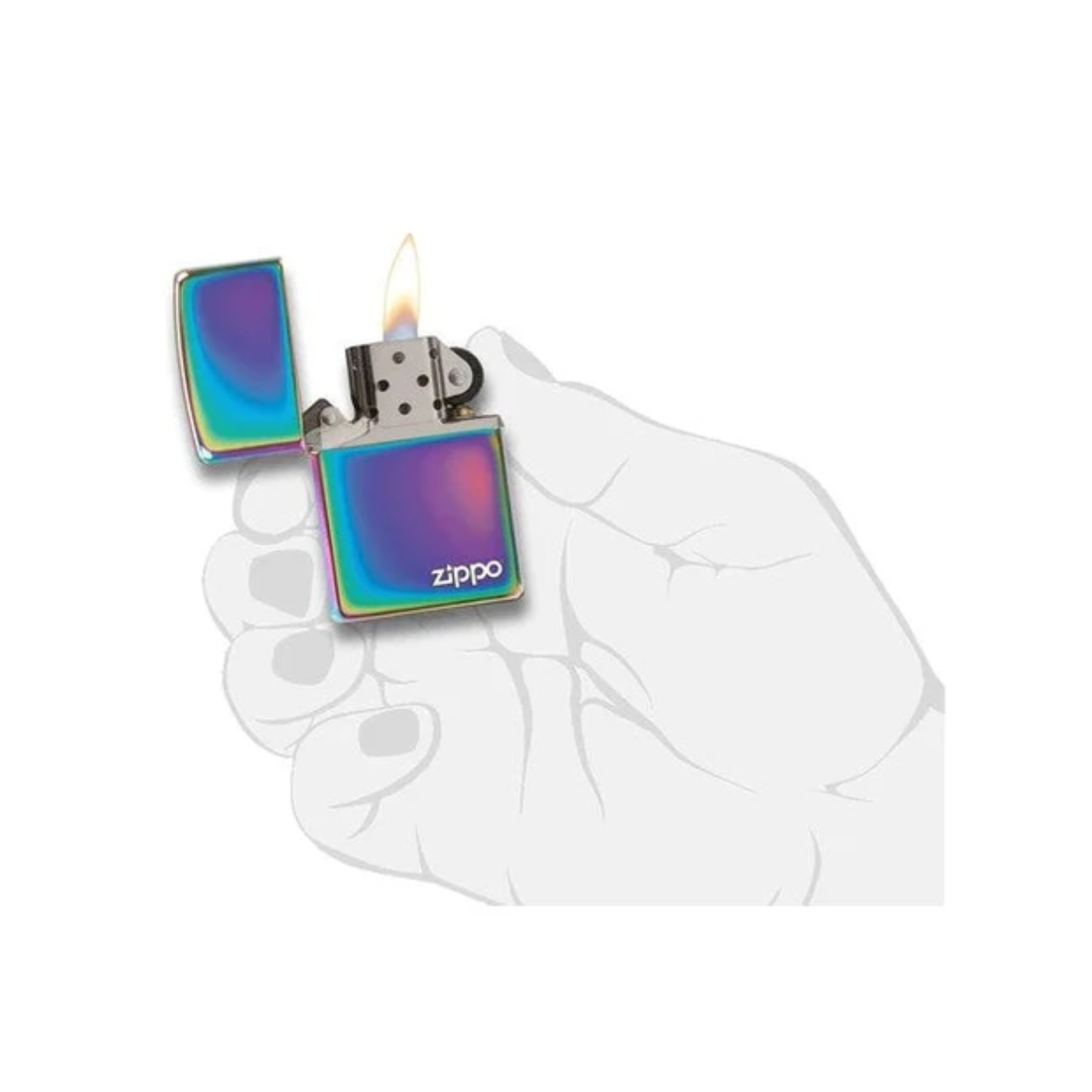 Accendino Zippo Classic Multi Color Zippo Logo in metallo a benzina - ricaricabile - antivento - prismatico