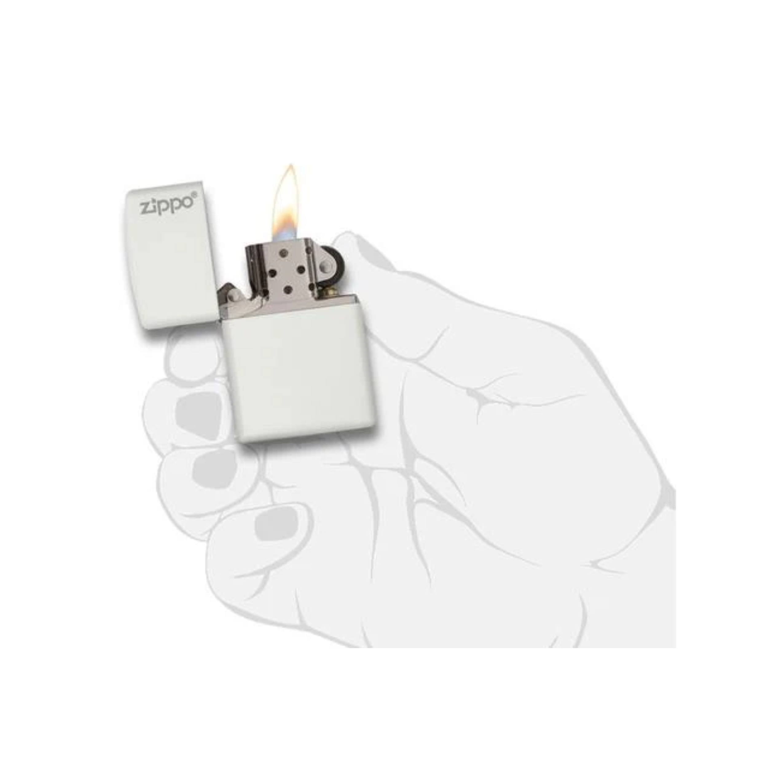 Accendino Zippo Classic  Matte adornato con Logo Zippo in metallo  a benzina - ricaricabile - antivento