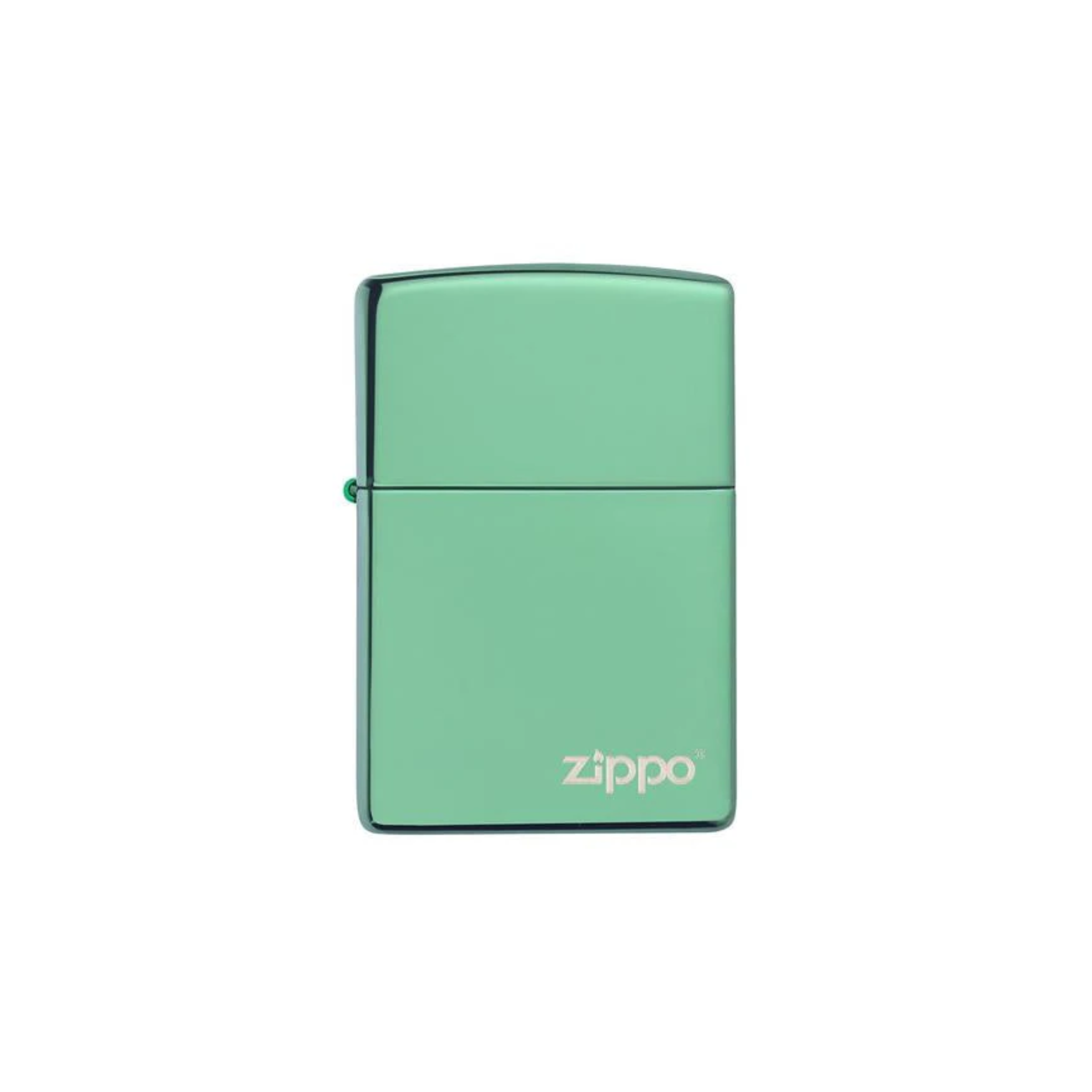 Accendino Zippo High Polish Green con Logo Zippo in metallo a benzina - ricaricabile - antivento - antigraffio