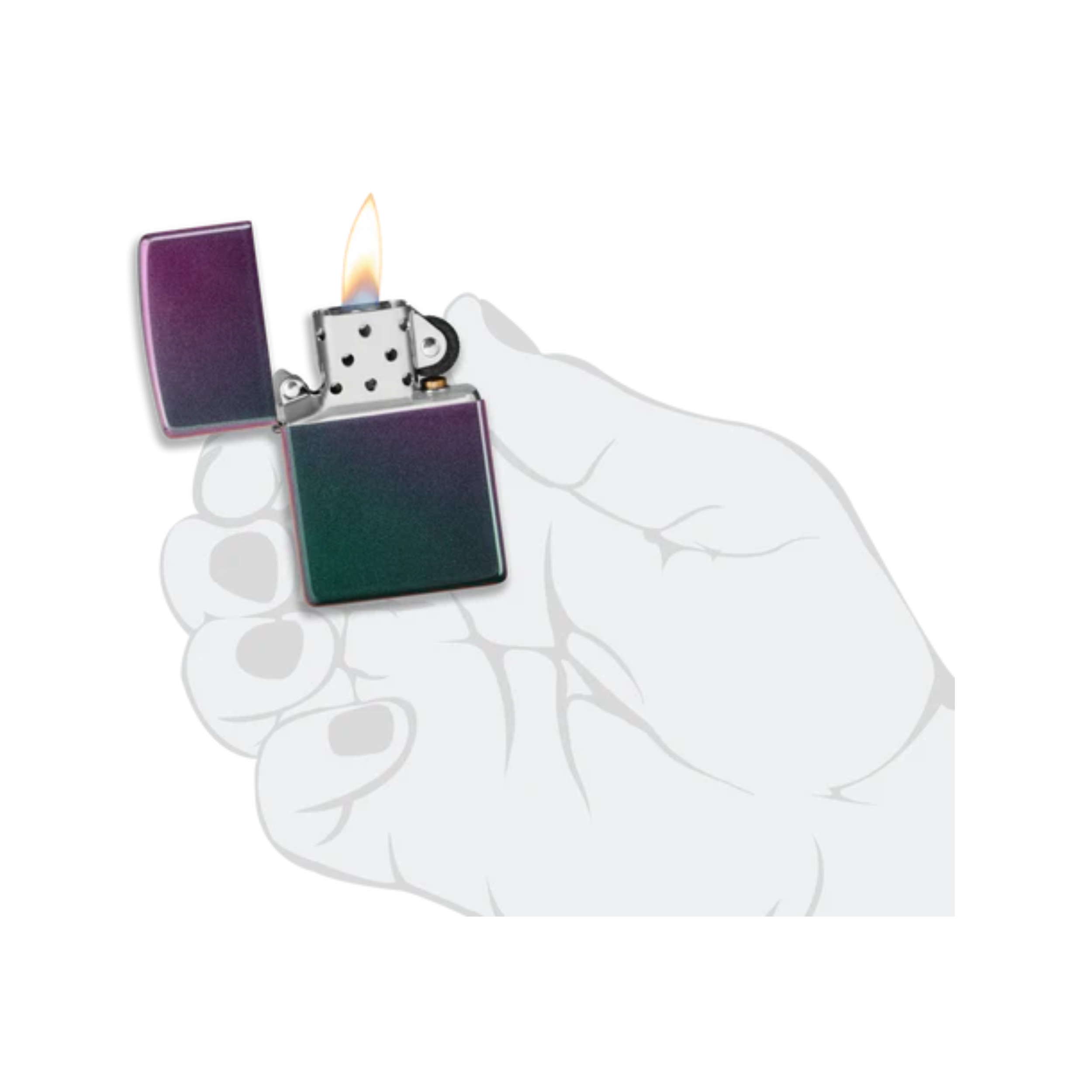 Accendino Zippo Classic Iridescent in metallo a benzina - ricaricabile - antivento