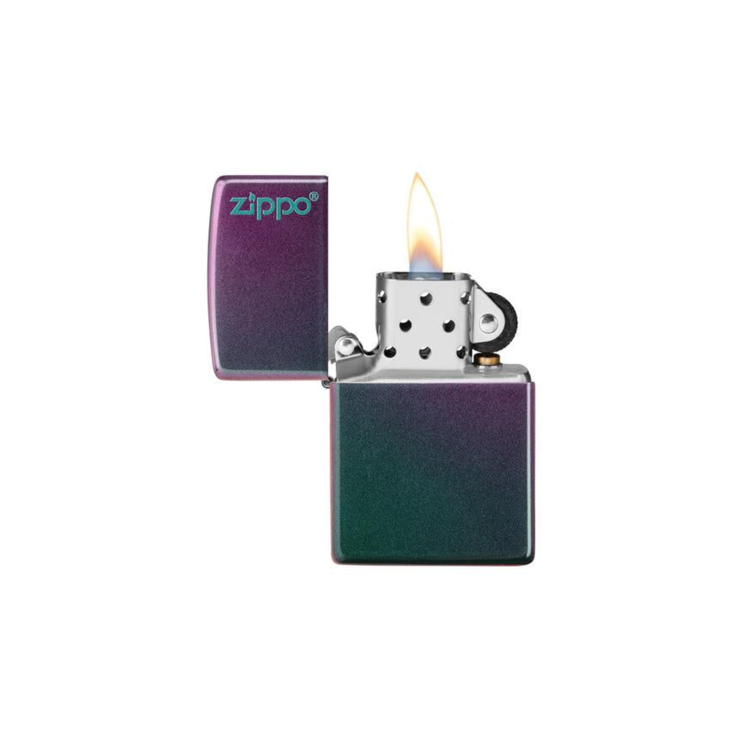 Accendino Zippo Classic Iridescent Zippo Logo in metallo a benzina - ricaricabile - antivento