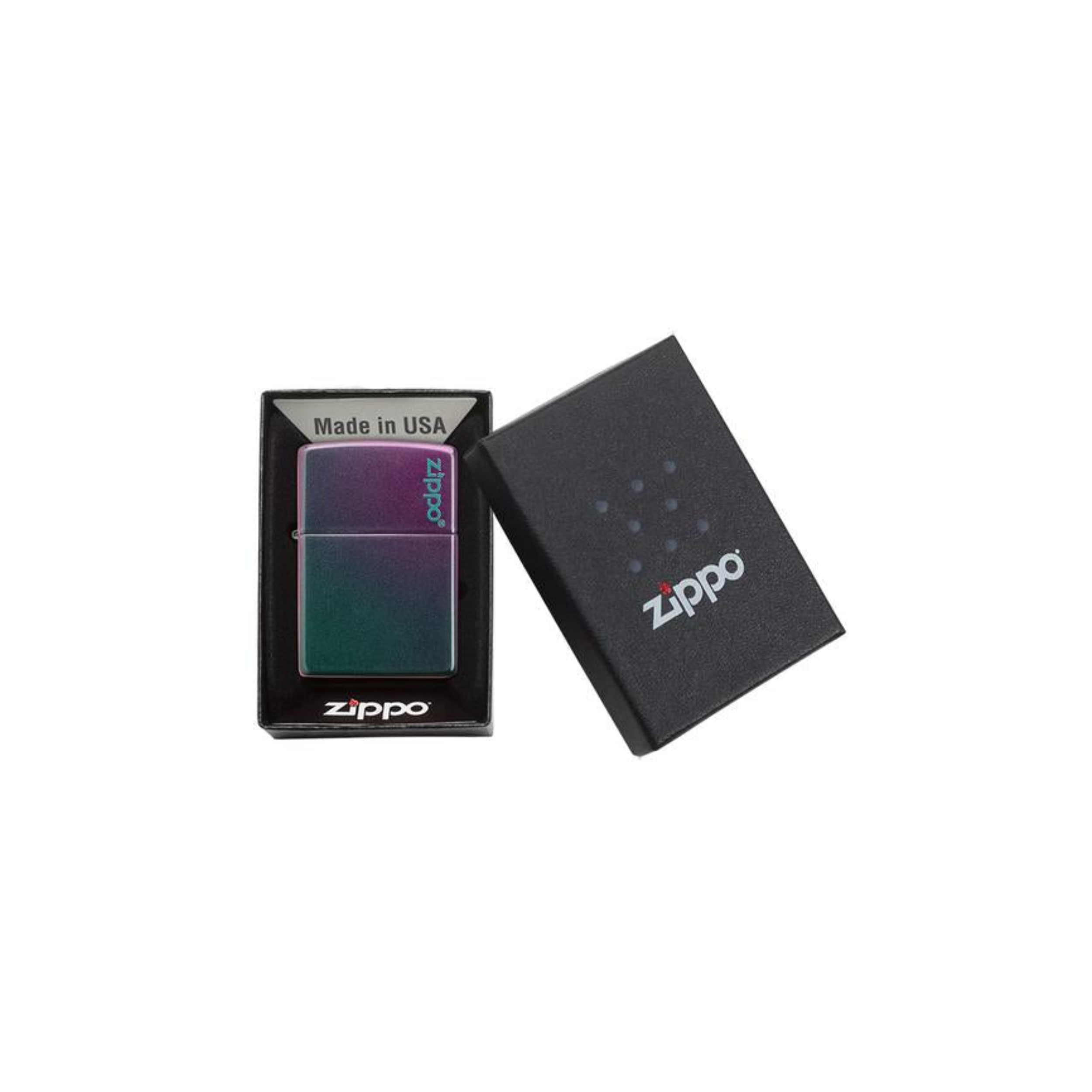 Accendino Zippo Classic Iridescent Zippo Logo in metallo a benzina - ricaricabile - antivento