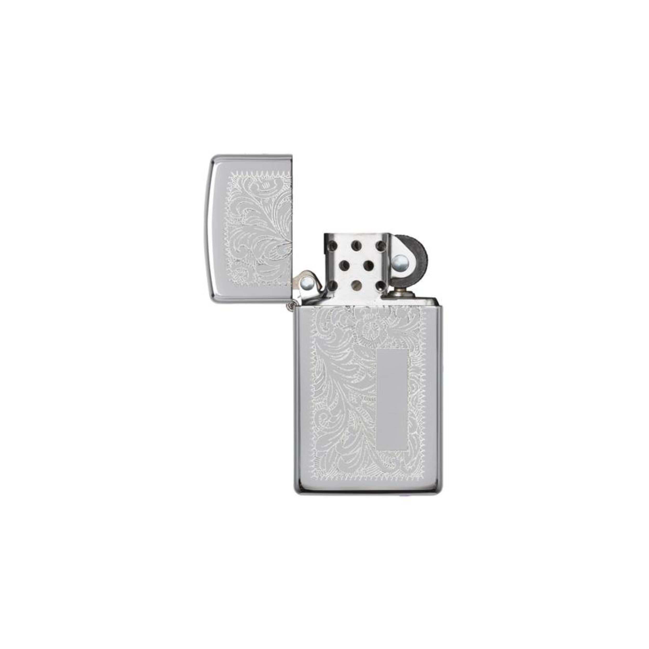 Accendino Zippo Slim Chrome Venetian in metallo a benzina - ricaricabile - antivento - decorato