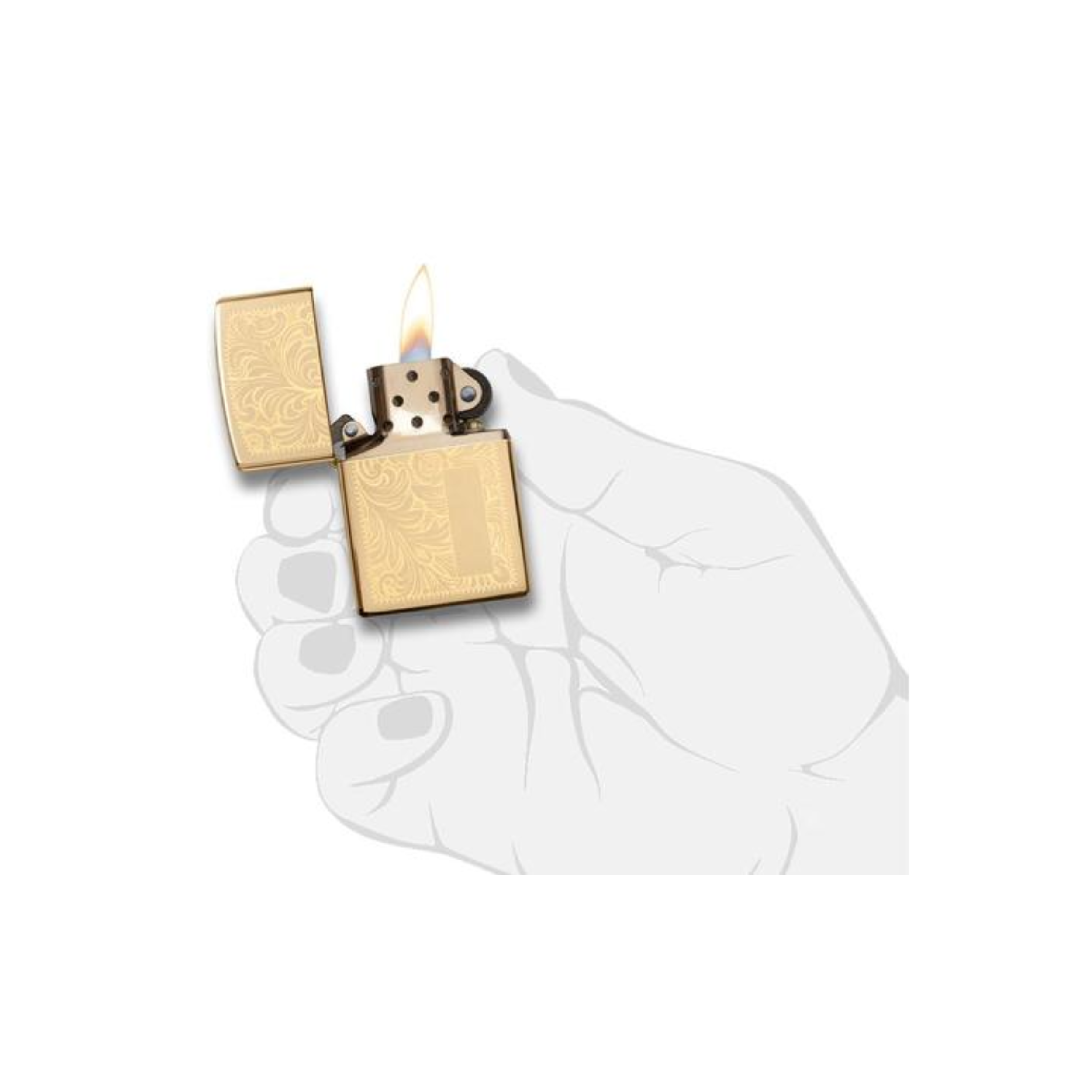 Accendino Zippo Venetian 352B in metallo a benzina - ricaricabile - antivento - decoro