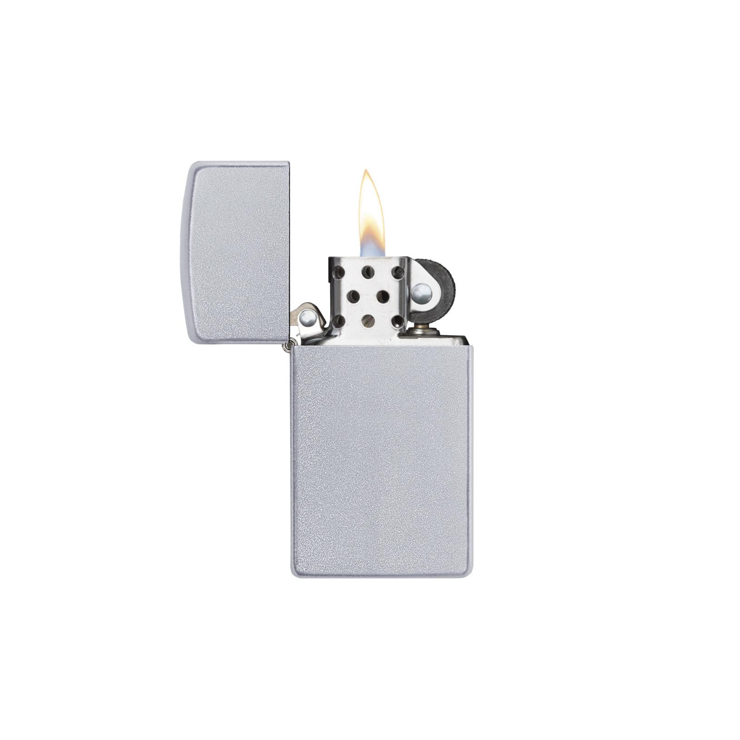 Accendino Zippo Satin Chrome Slim in metallo a benzina - ricaricabile - antivento - classico