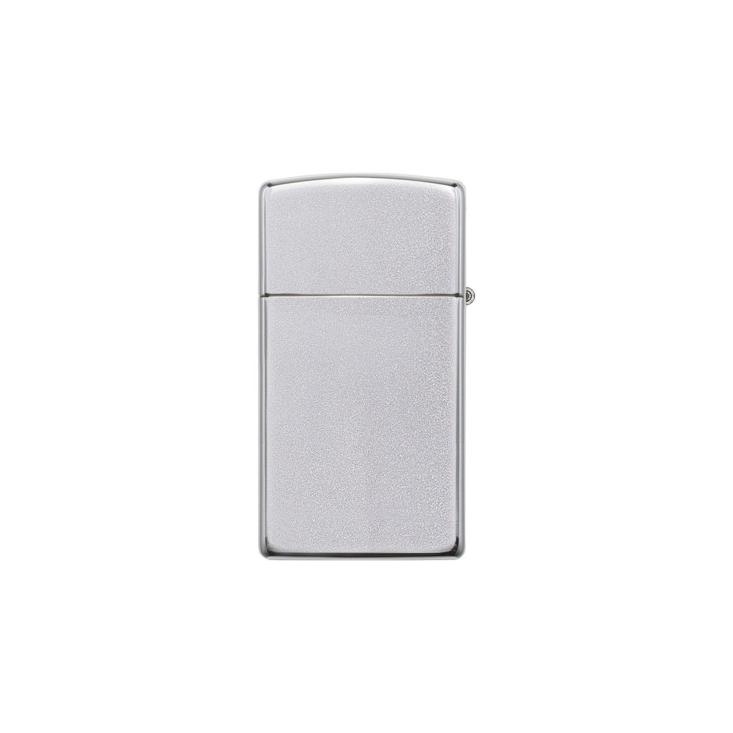 Accendino Zippo Satin Chrome Slim in metallo a benzina - ricaricabile - antivento - classico