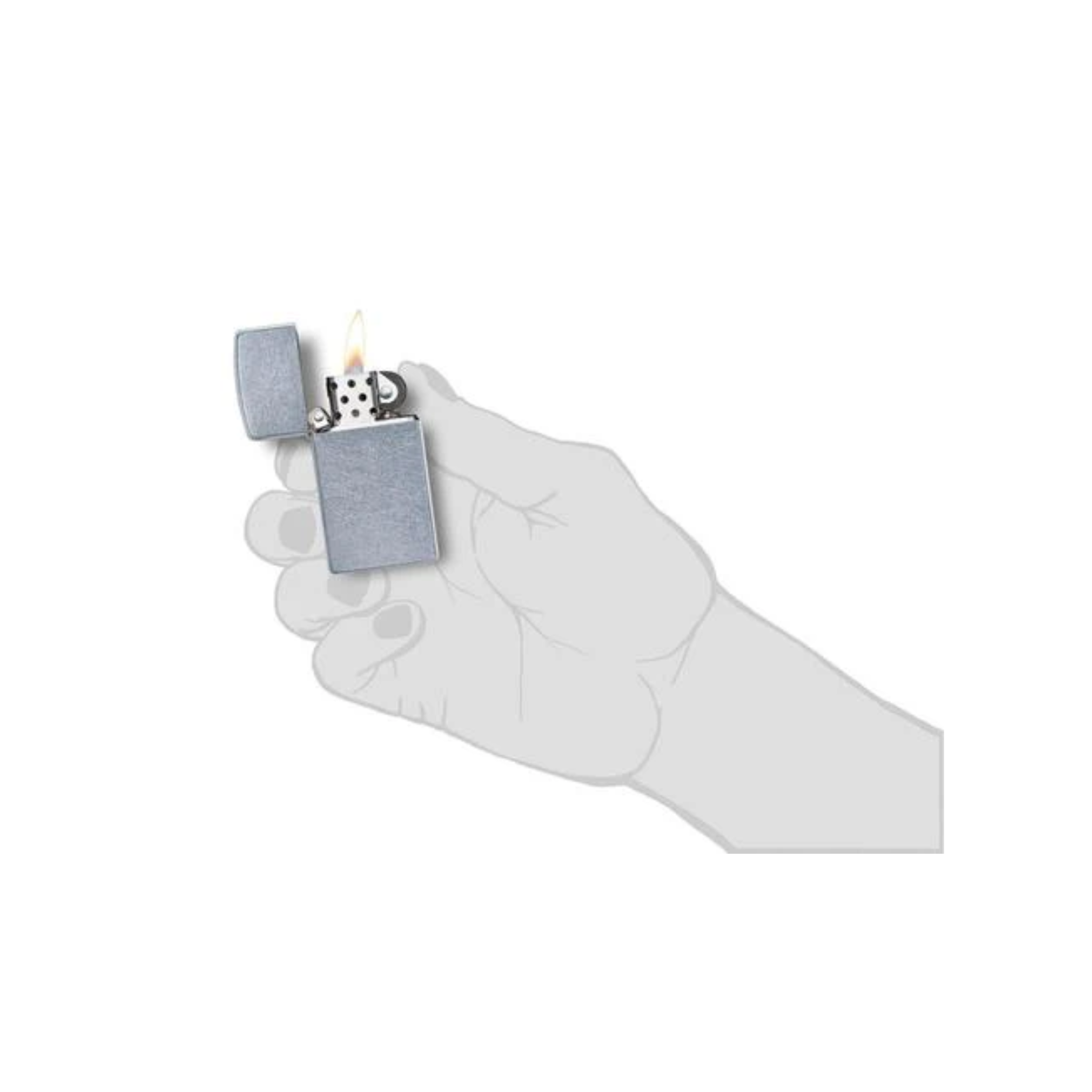 Accendino Zippo Classic Street Chrome™ SLIM in metallo a benzina - ricaricabile - antivento - vintage