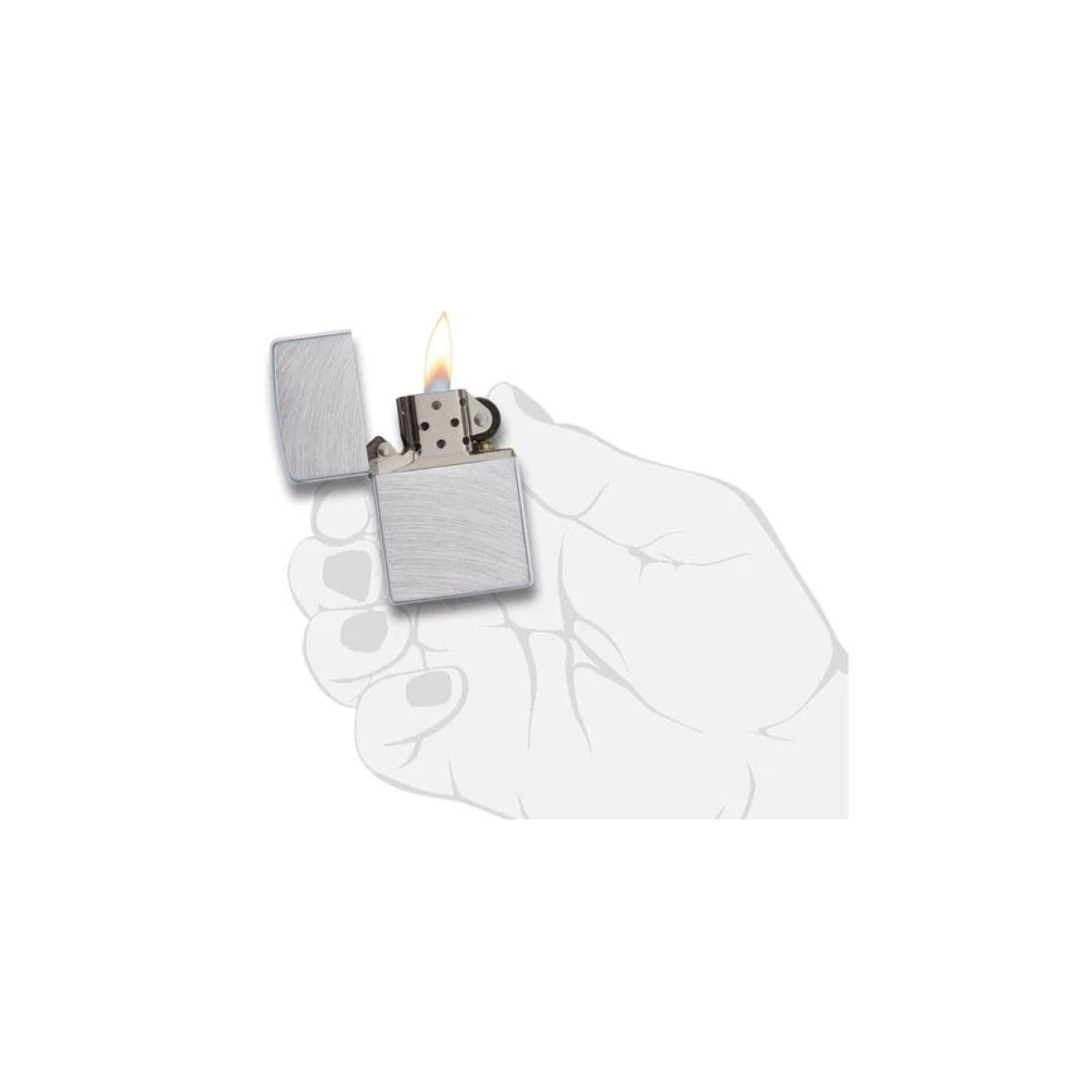 Accendino Zippo Classic Chrome Arch in metallo a benzina - ricaricabile - antivento
