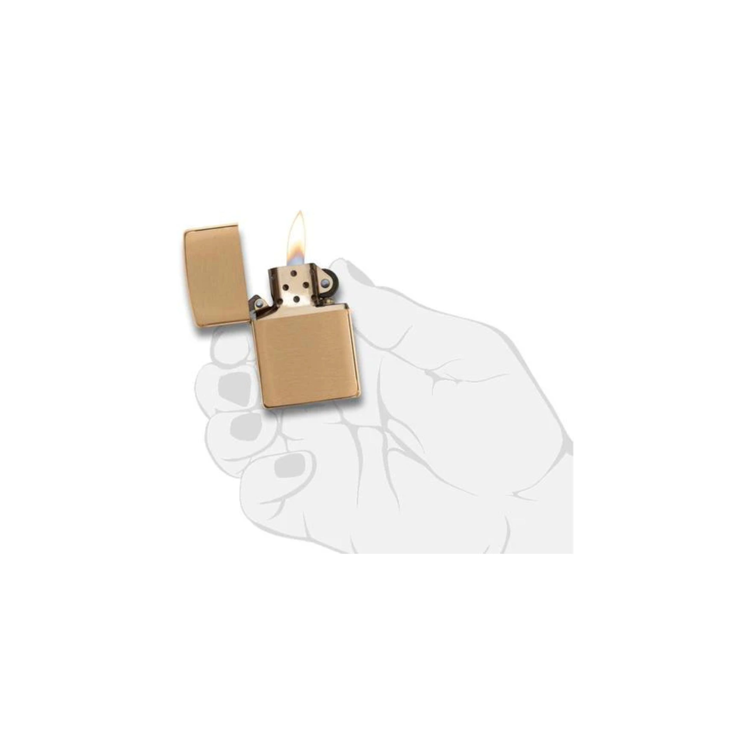 Accendino Zippo Classic Brushed Brass in ottone spazzolato a benzina - ricaricabile - antivento -spazzolato