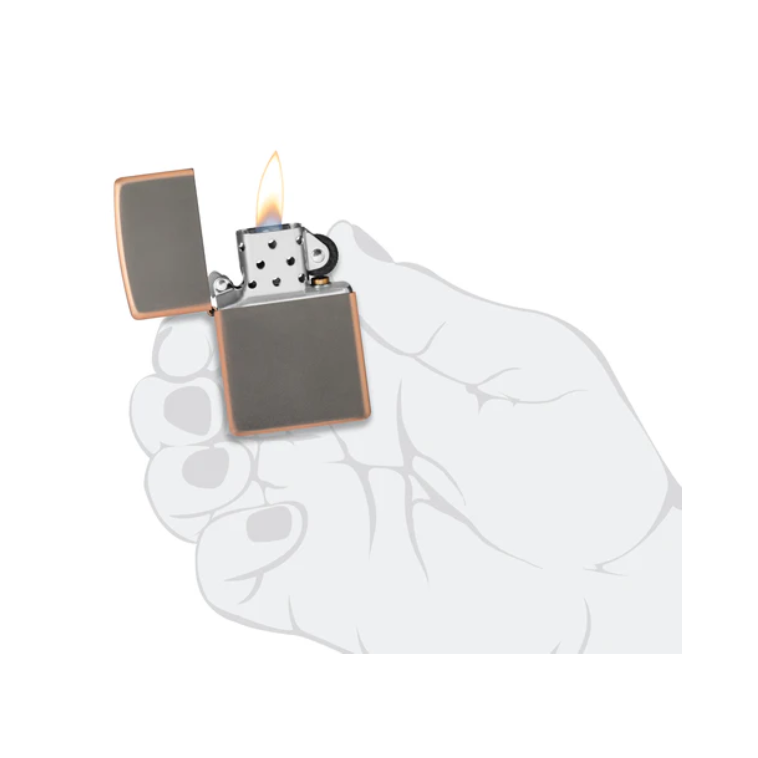 Accendino Zippo  Rustic Bronze in metallo a benzina - ricaricabile - antivento