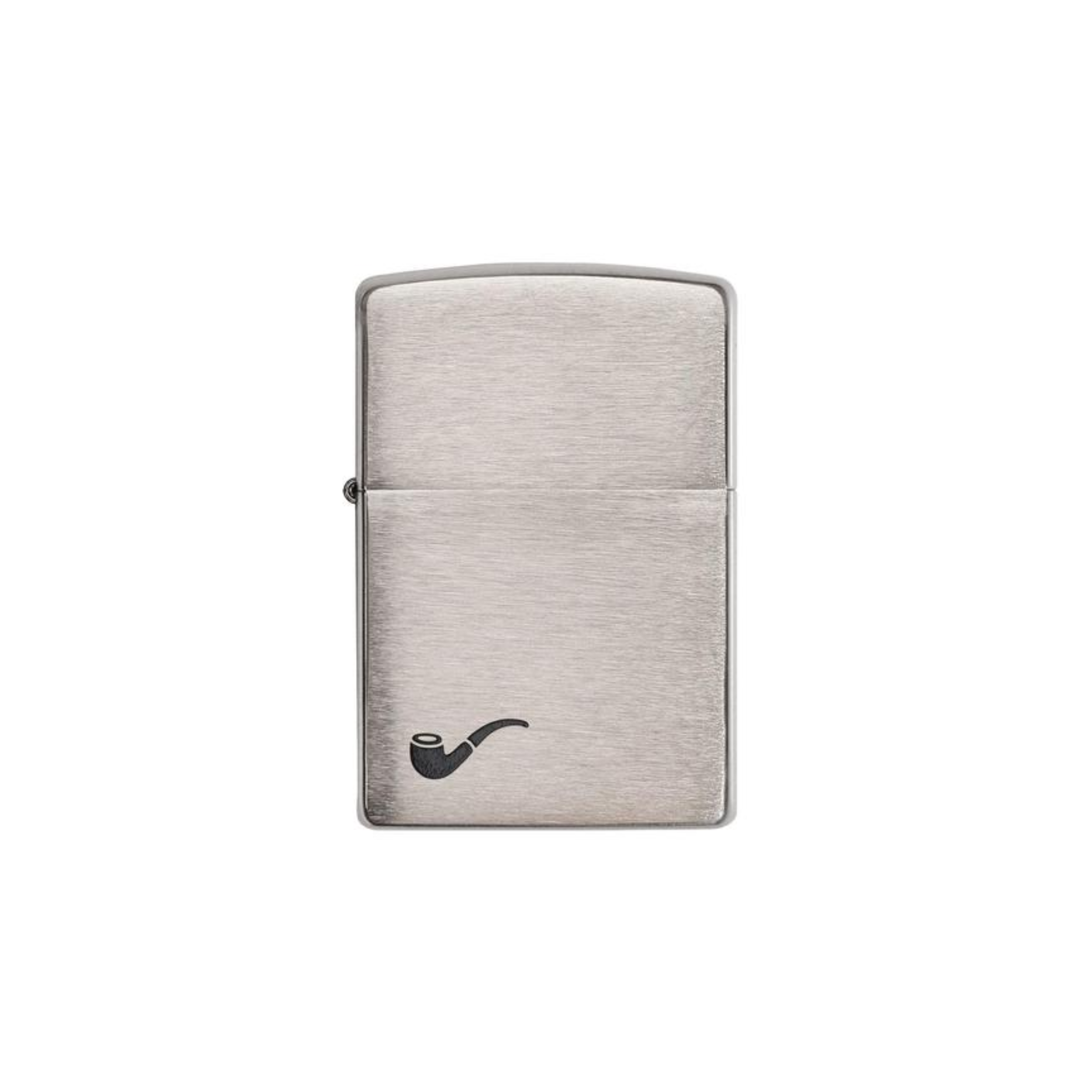Accendino Zippo  Brushed Chrome per pipa in metallo a benzina - ricaricabile - antivento - pipa