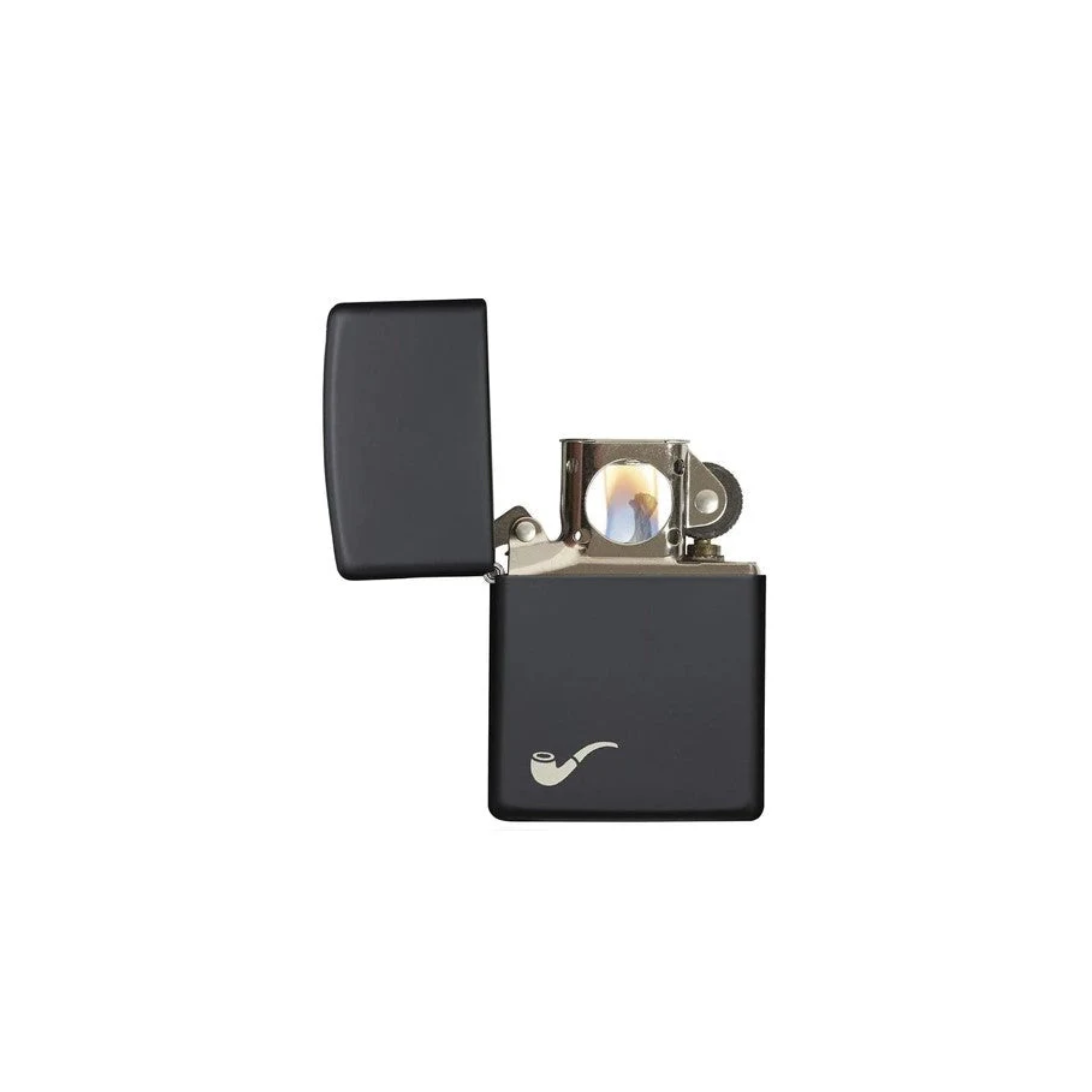 Accendino Zippo Pipe Black Matte per pipa in metallo a benzina - ricaricabile - antivento - pipa