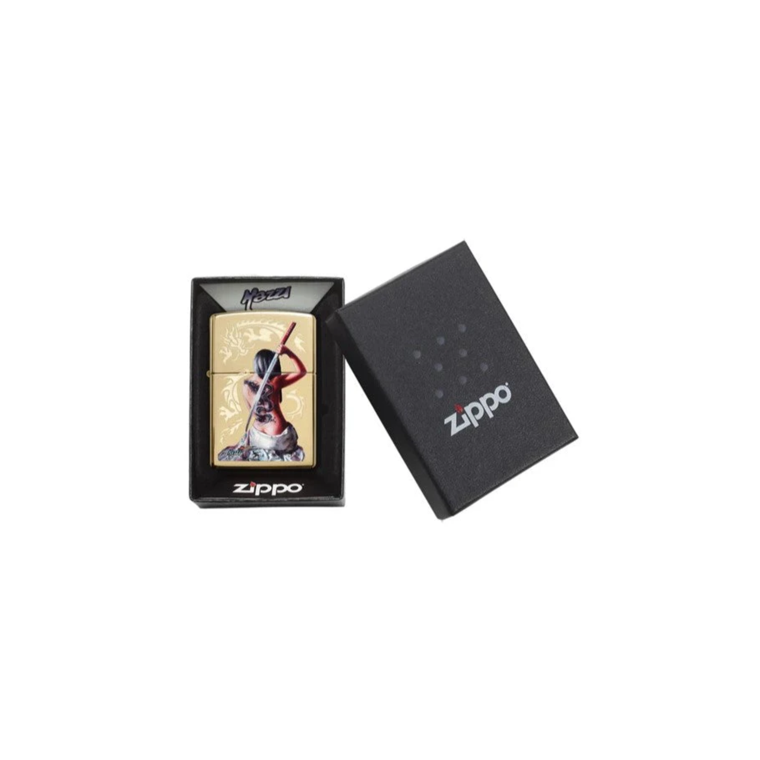 Accendino Zippo Mazzi® in metallo a benzina - ricaricabile - antivento - spada