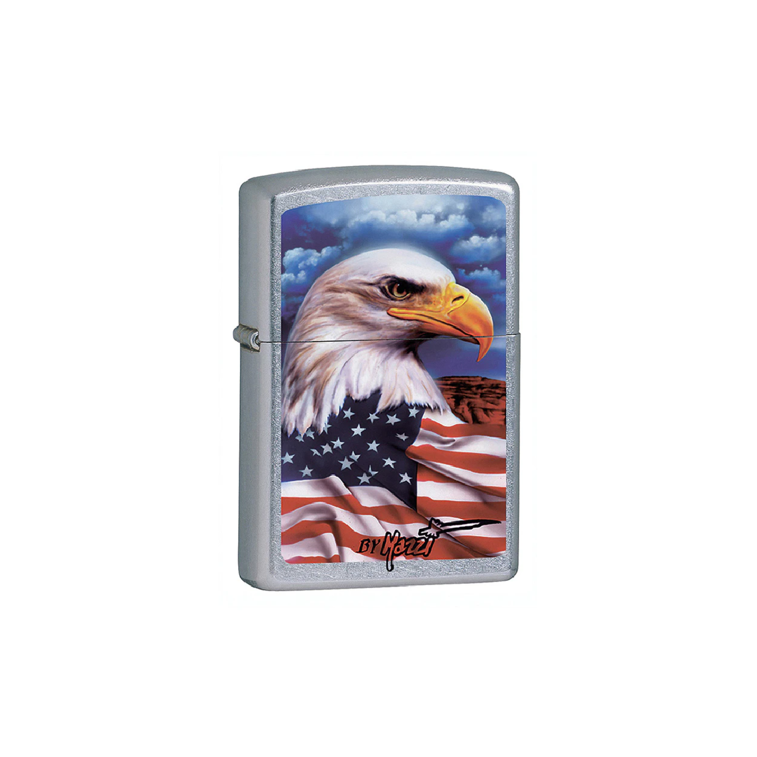 Accendino Zippo MAZZI - EAGLE in metallo a benzina - ricaricabile - antivento - Aquila