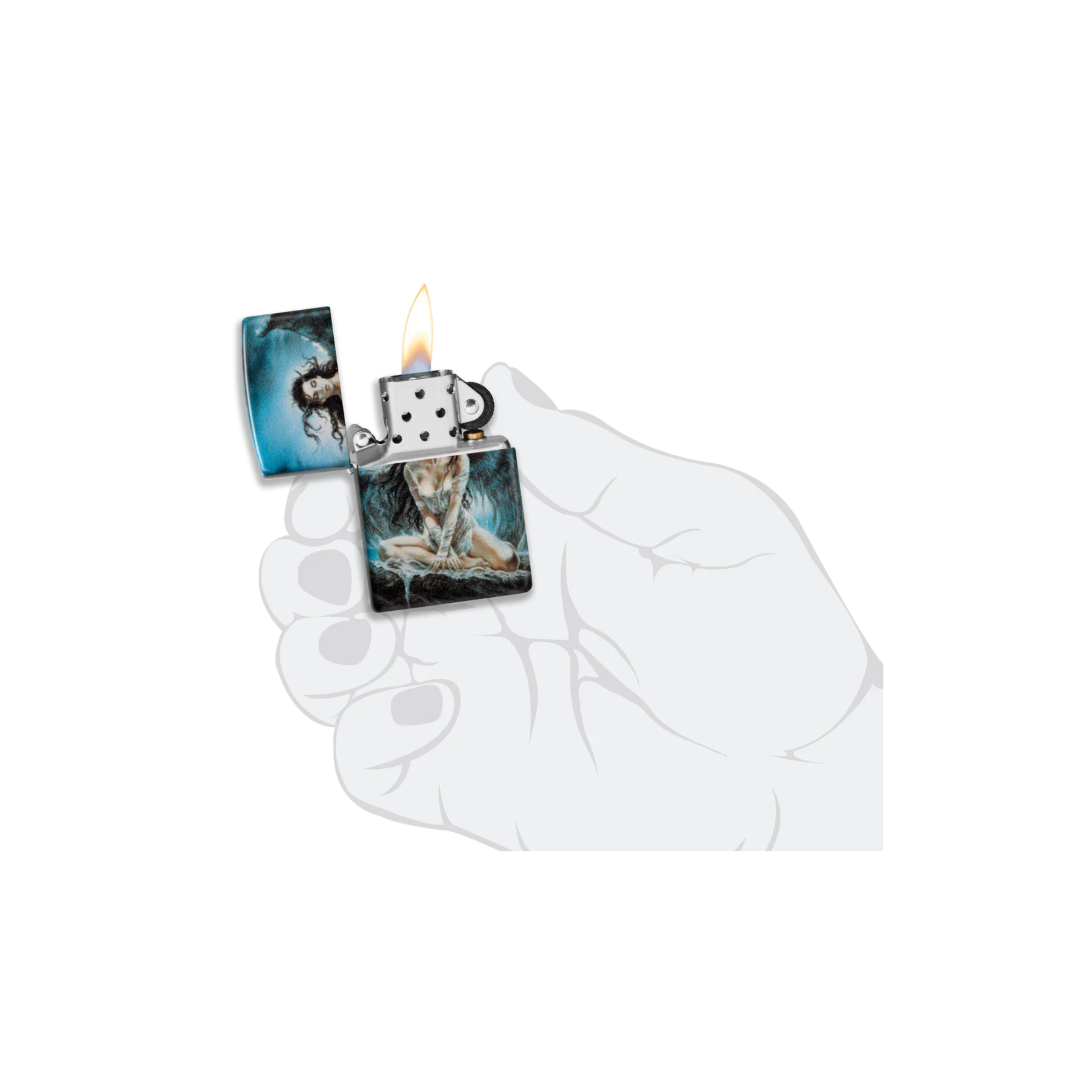 Accendino Zippo Fallen Angel - Luis Royo in metallo a benzina - ricaricabile - antivento