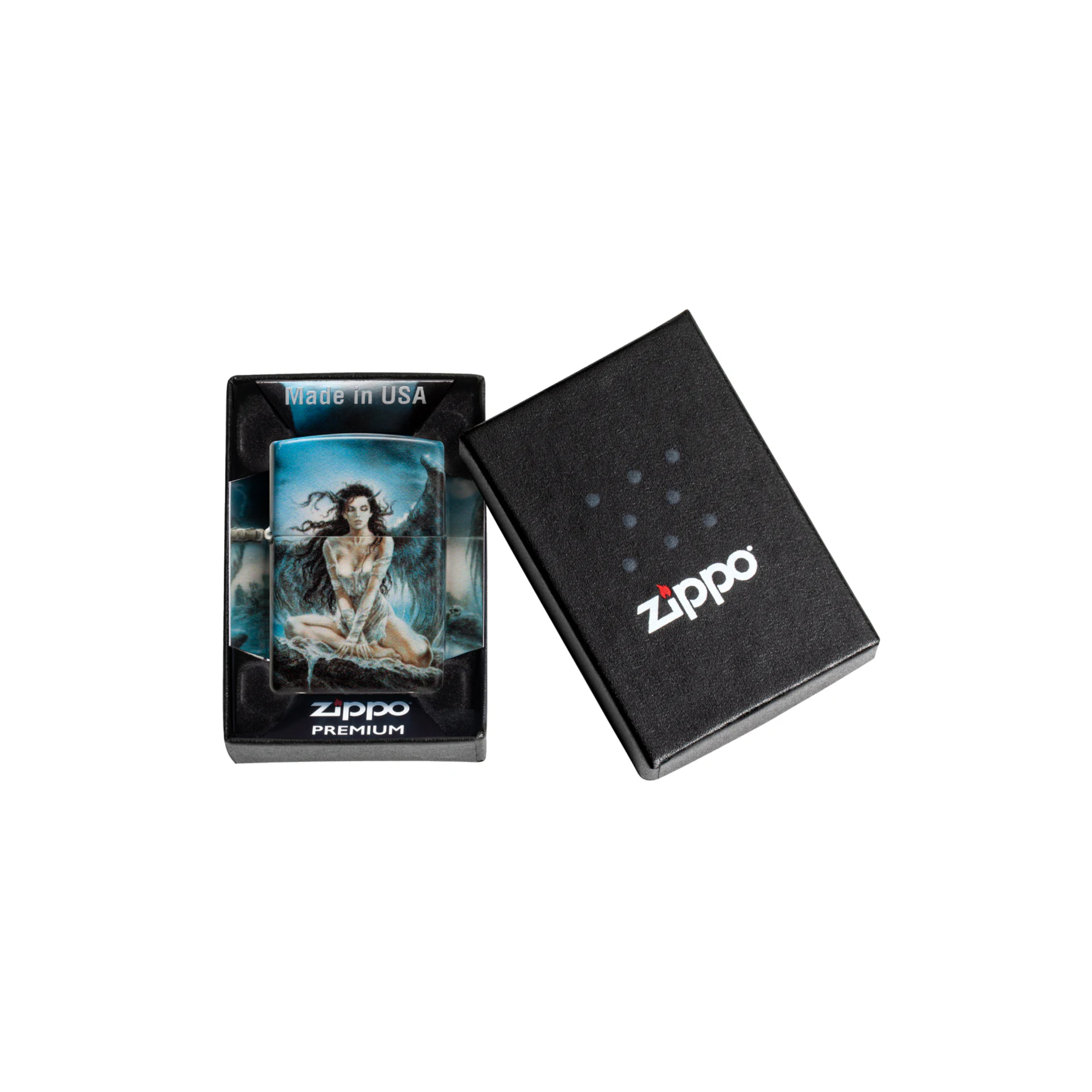 Accendino Zippo Fallen Angel - Luis Royo in metallo a benzina - ricaricabile - antivento