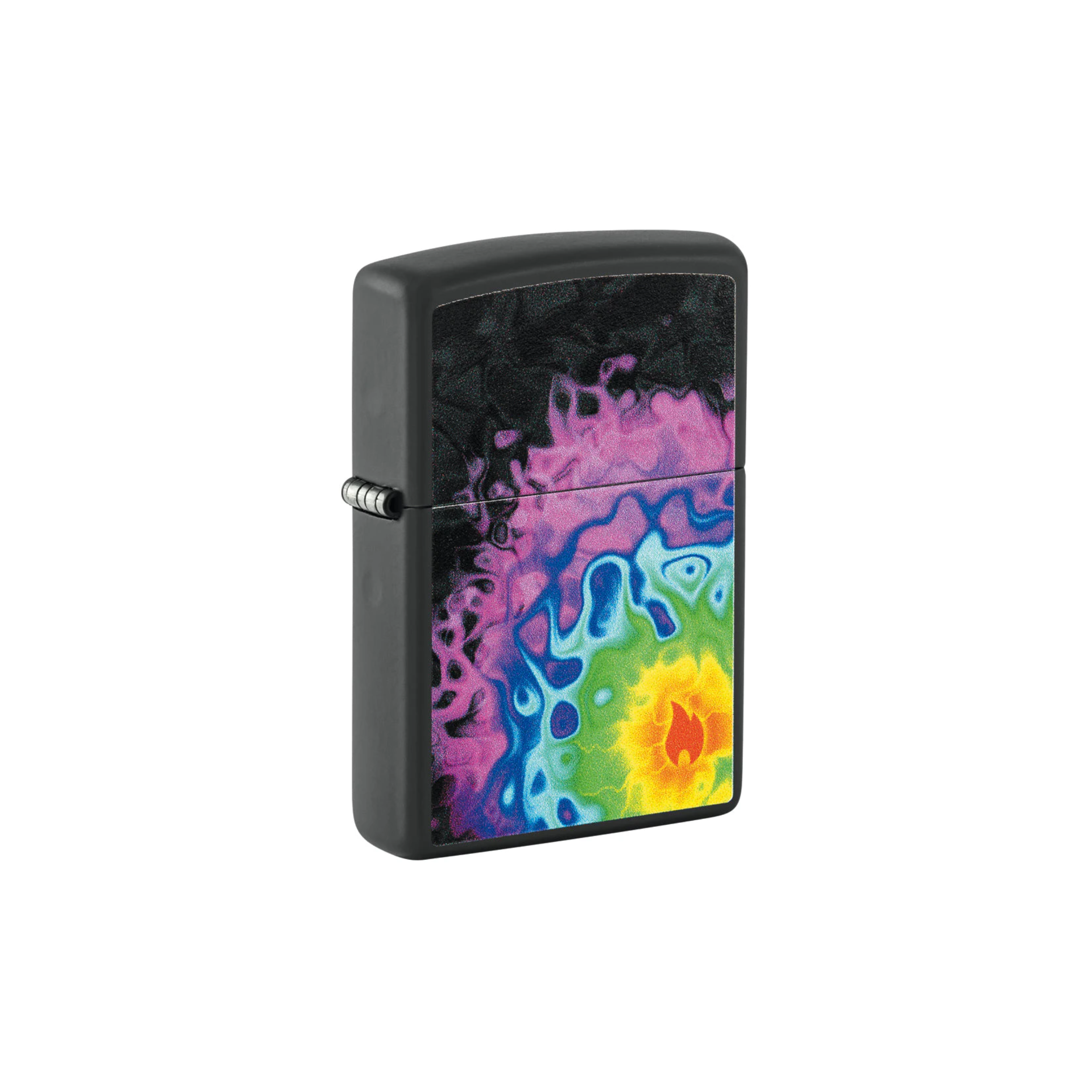 Accendino Zippo Pattern with Flame Design - Novità 2024 in metallo a benzina - ricaricabile - antivento