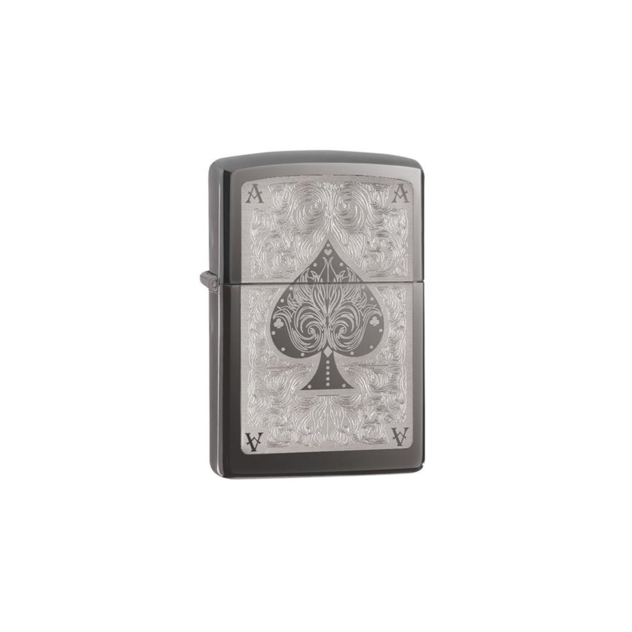 Accendino Zippo Ace Filigree in metallo a benzina - ricaricabile - antivento - asso di picche