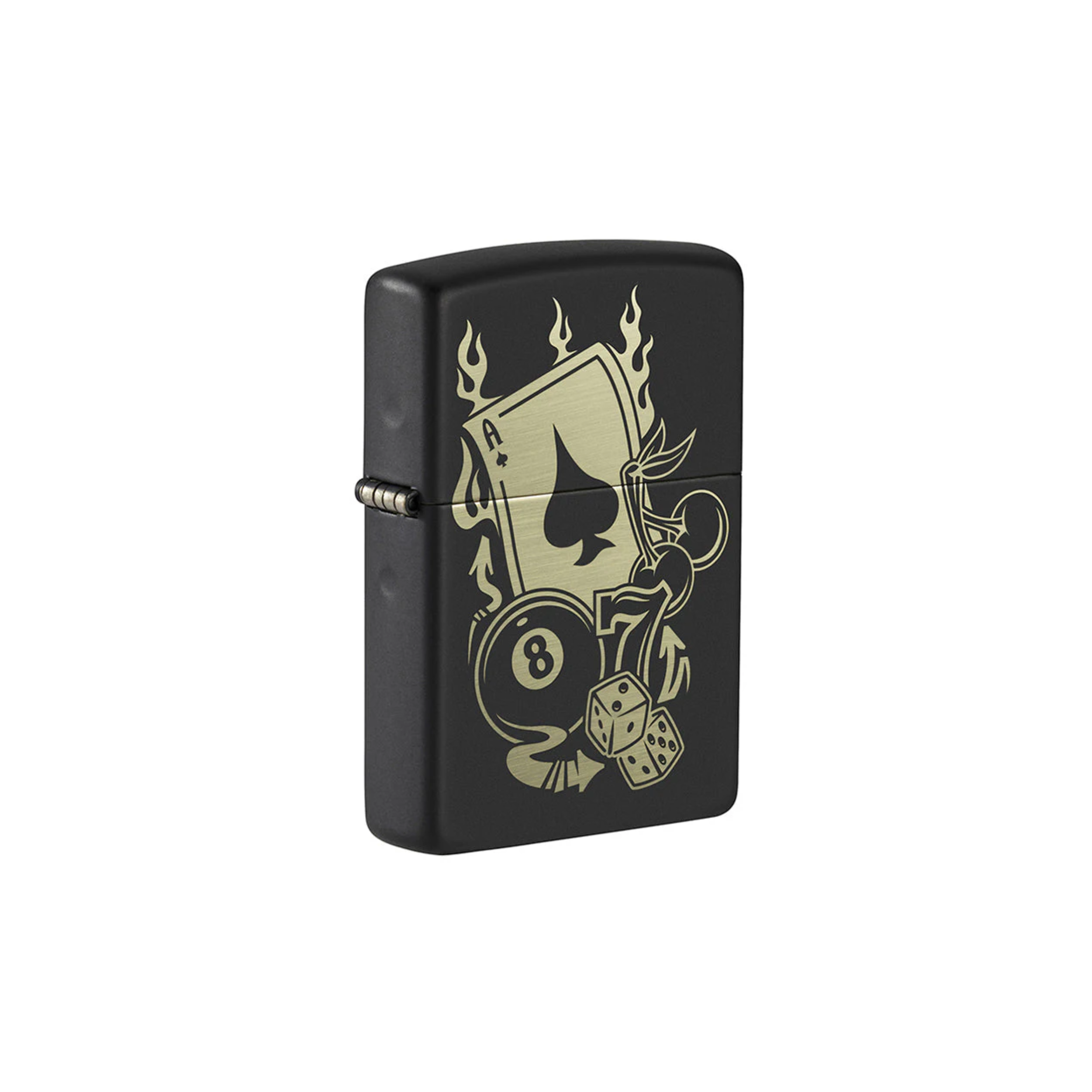 Accendino Zippo® Luck in metallo a benzina - ricaricabile - antivento - carte, ball,number