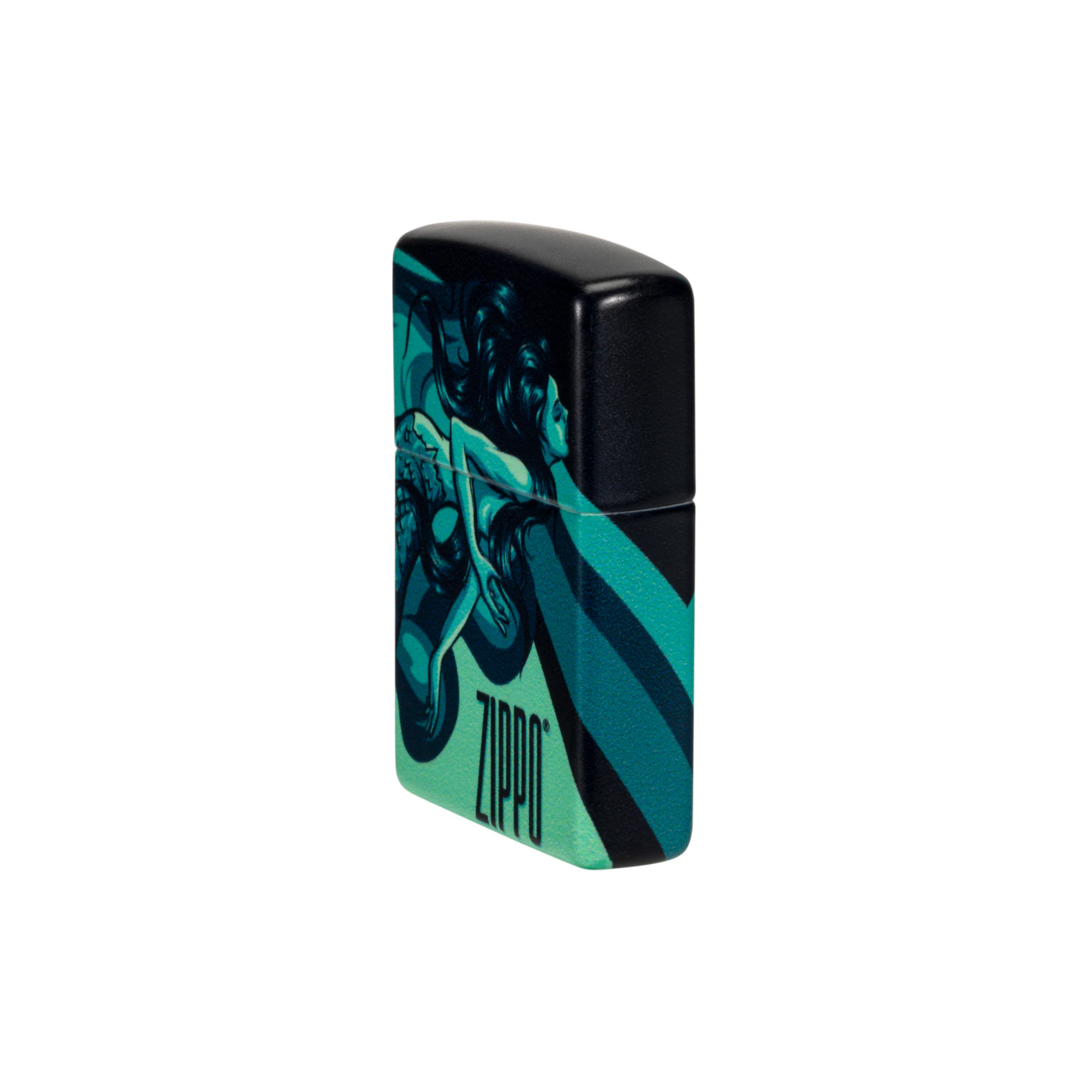 Accendino ZIppo Mermaid Zippo in metallo a benzina - ricaricabile - antivento - sirena