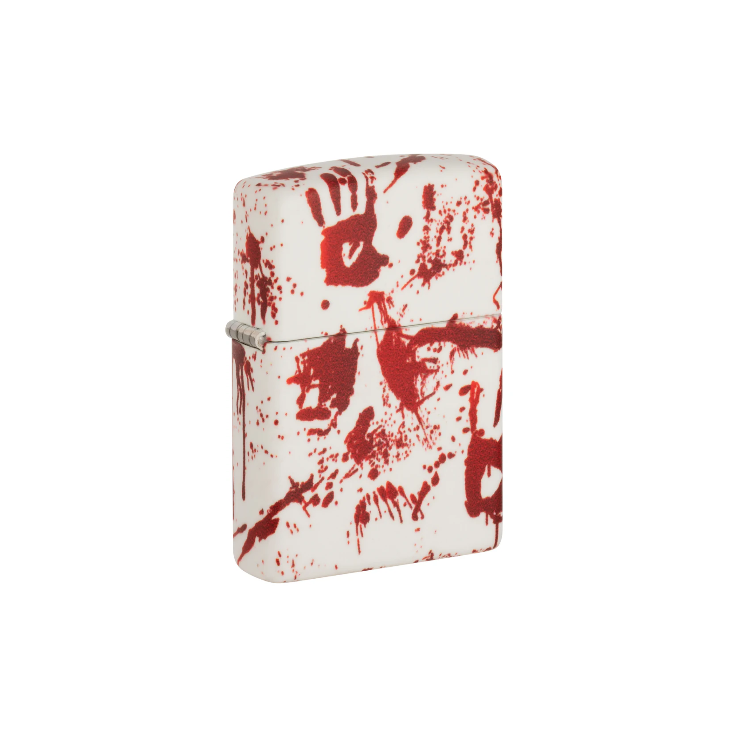 Briquet Zippo Bloody Hand en métal à essence - rechargeable - coupe-vent - mains rouges