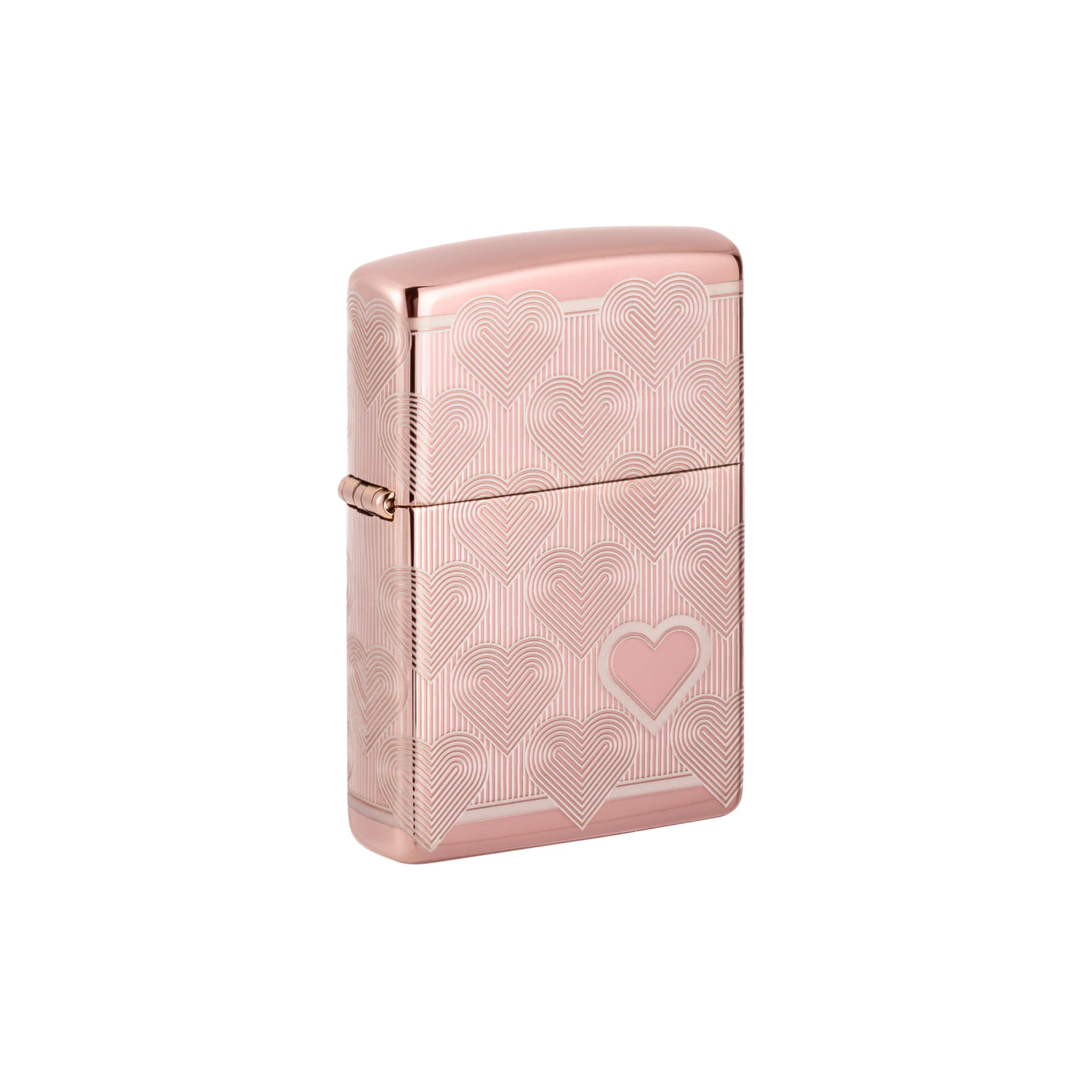 Accendino Zippo Pink Heart in metallo a benzina - ricaricabile - antivento - cuore