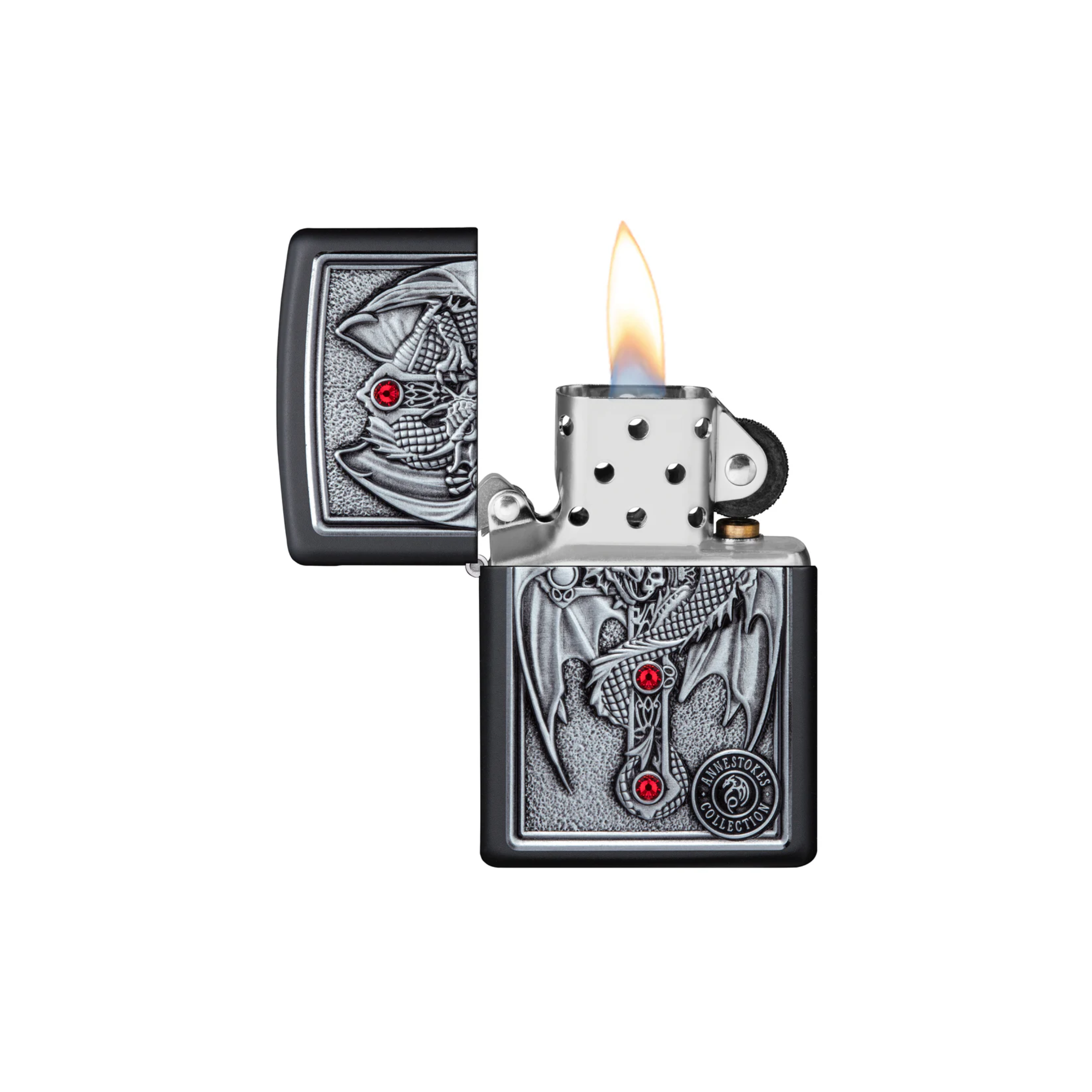 Accendino ZIppo Anne Stokes in metallo a benzina - ricaricabile - antivento - drago