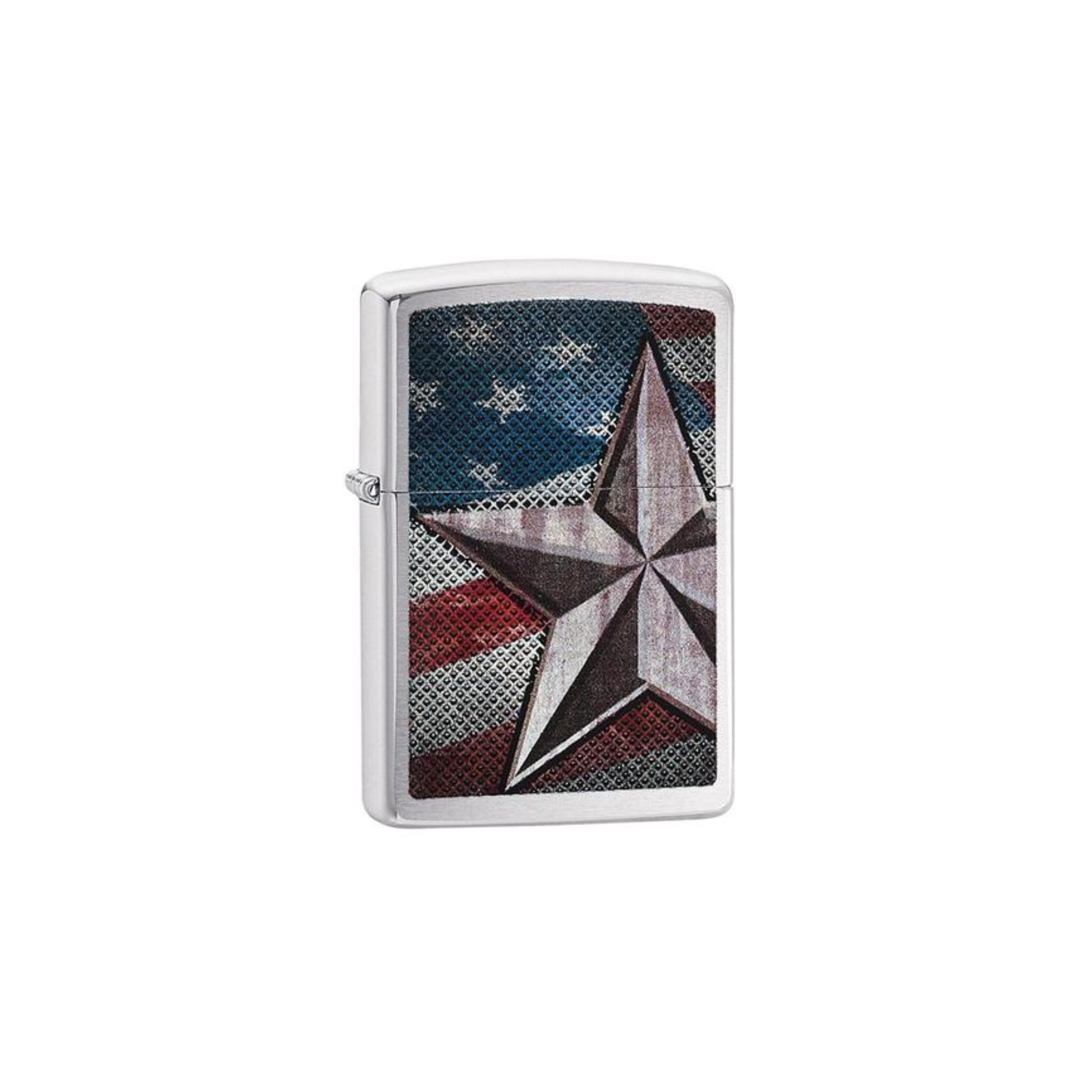 Accendino Zippo Retro Star in metallo a benzina - ricaricabile - antivento - stella - bandiera USA
