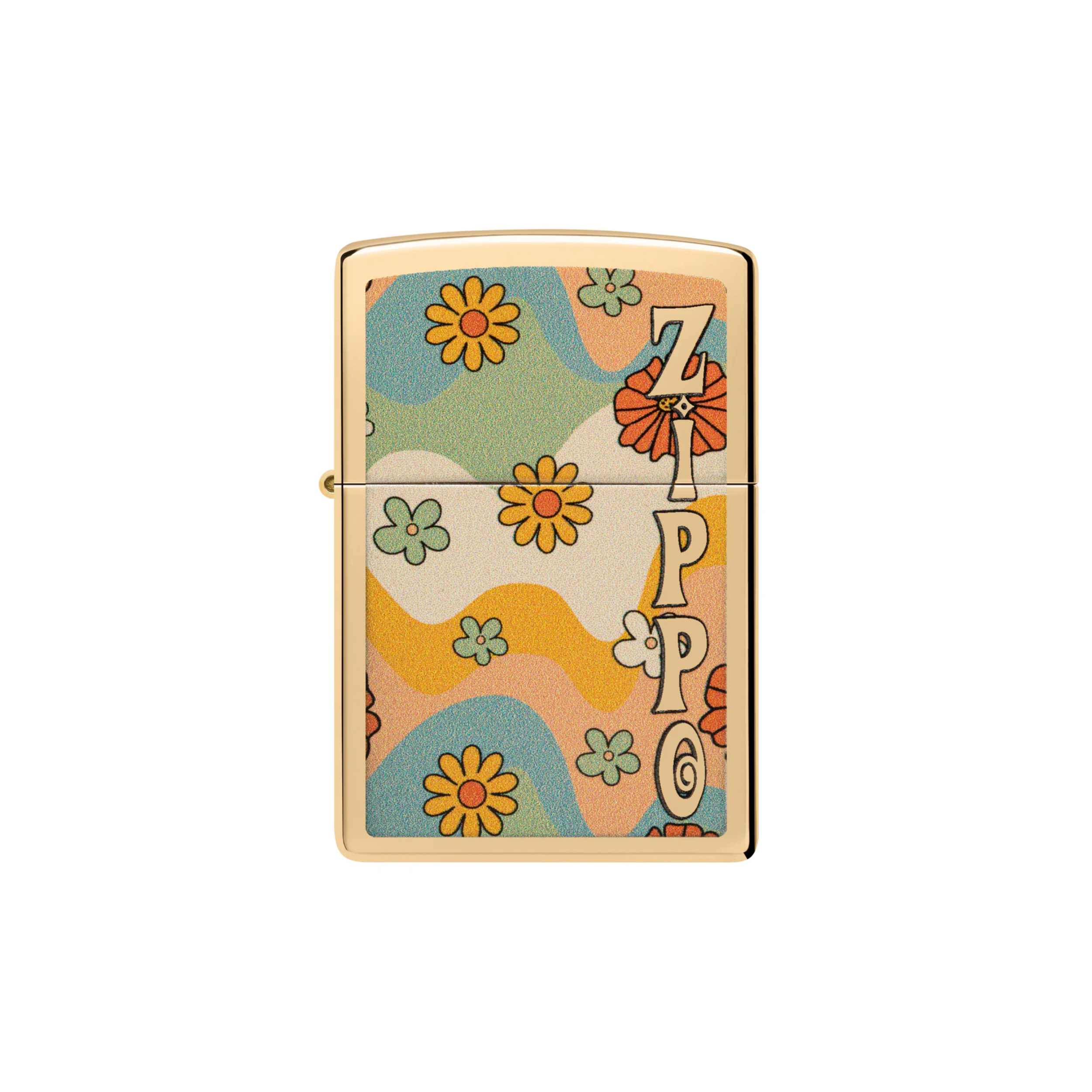 Accendino Zippo Flower Power in metallo a benzina - ricaricabile - antivento - fiori