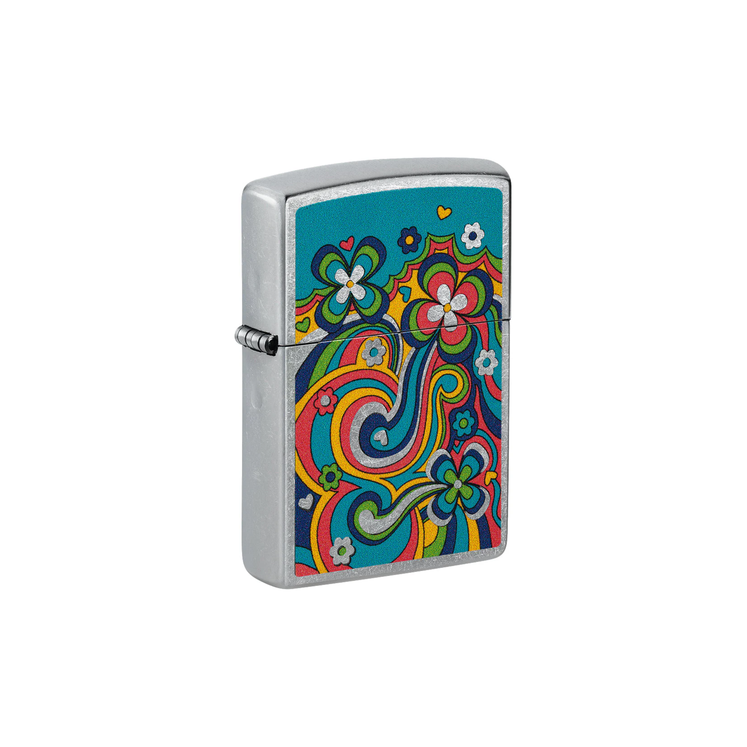 Accendino Zippo Flower Power - Novità 2024 in metallo a benzina - ricaricabile - antivento - fiori